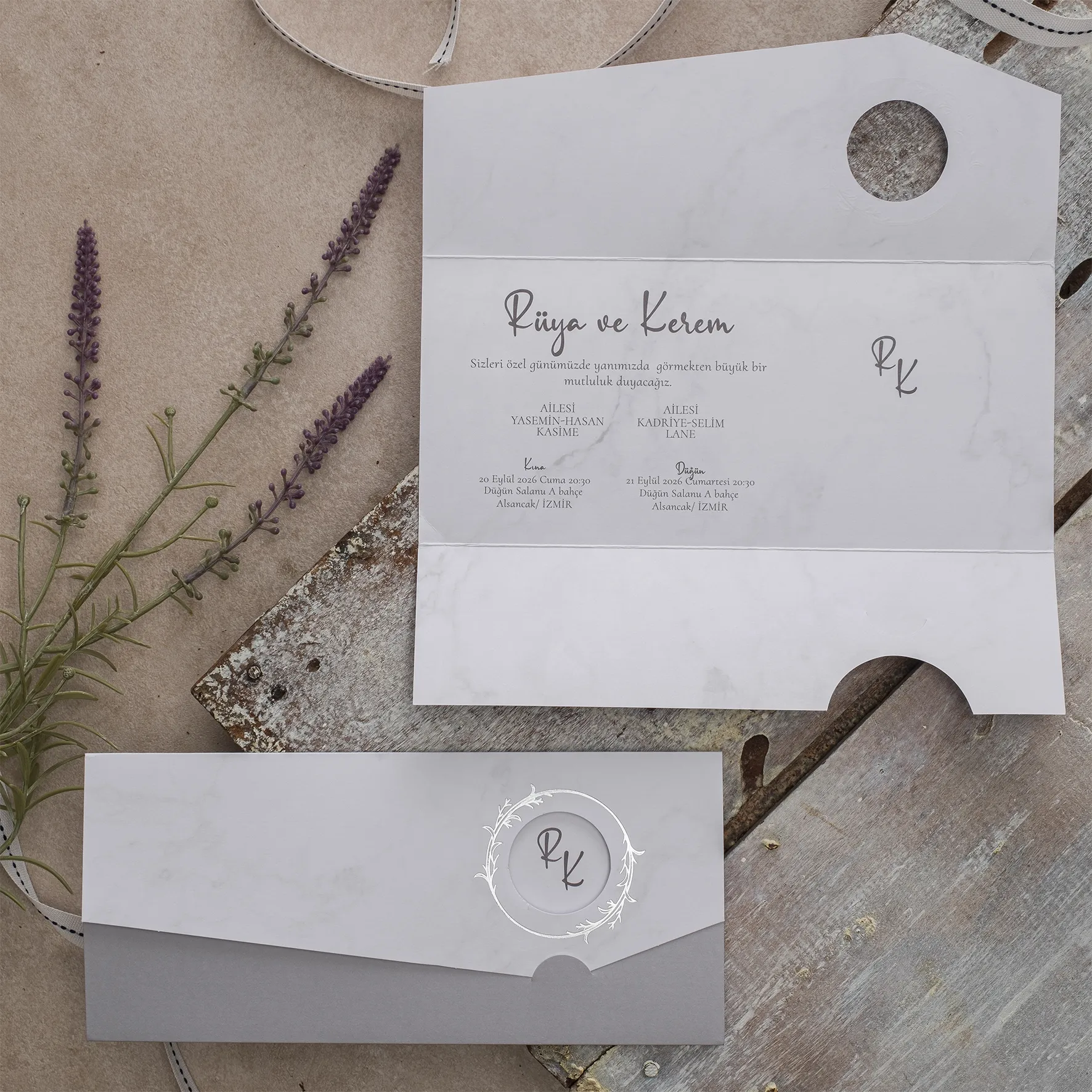 Ekopolen Davetiyesi 40327 - Ucuz düğün davetiyesi ₺12.50