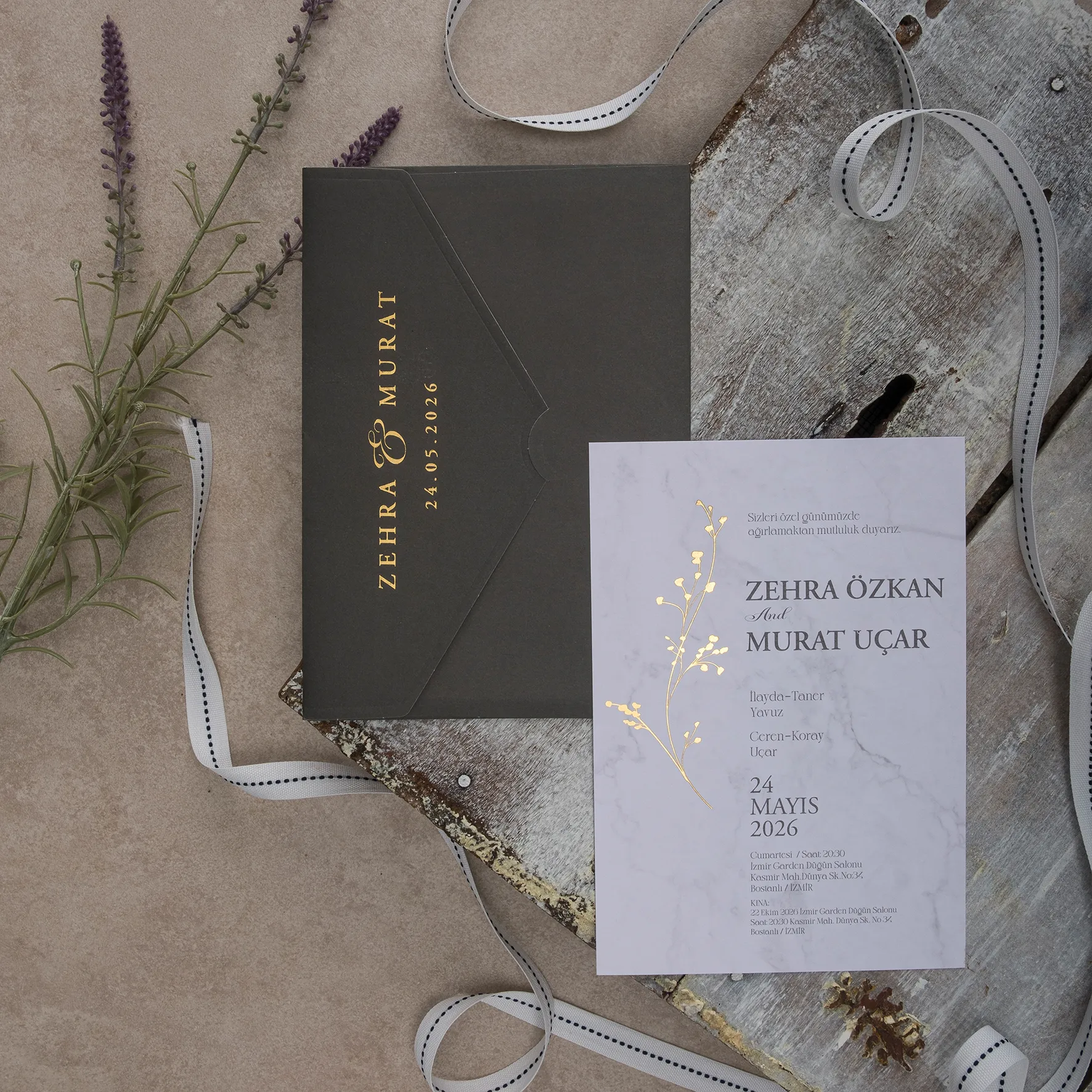 Ekopolen Davetiyesi 40328 - Ucuz düğün davetiyesi ₺28.95