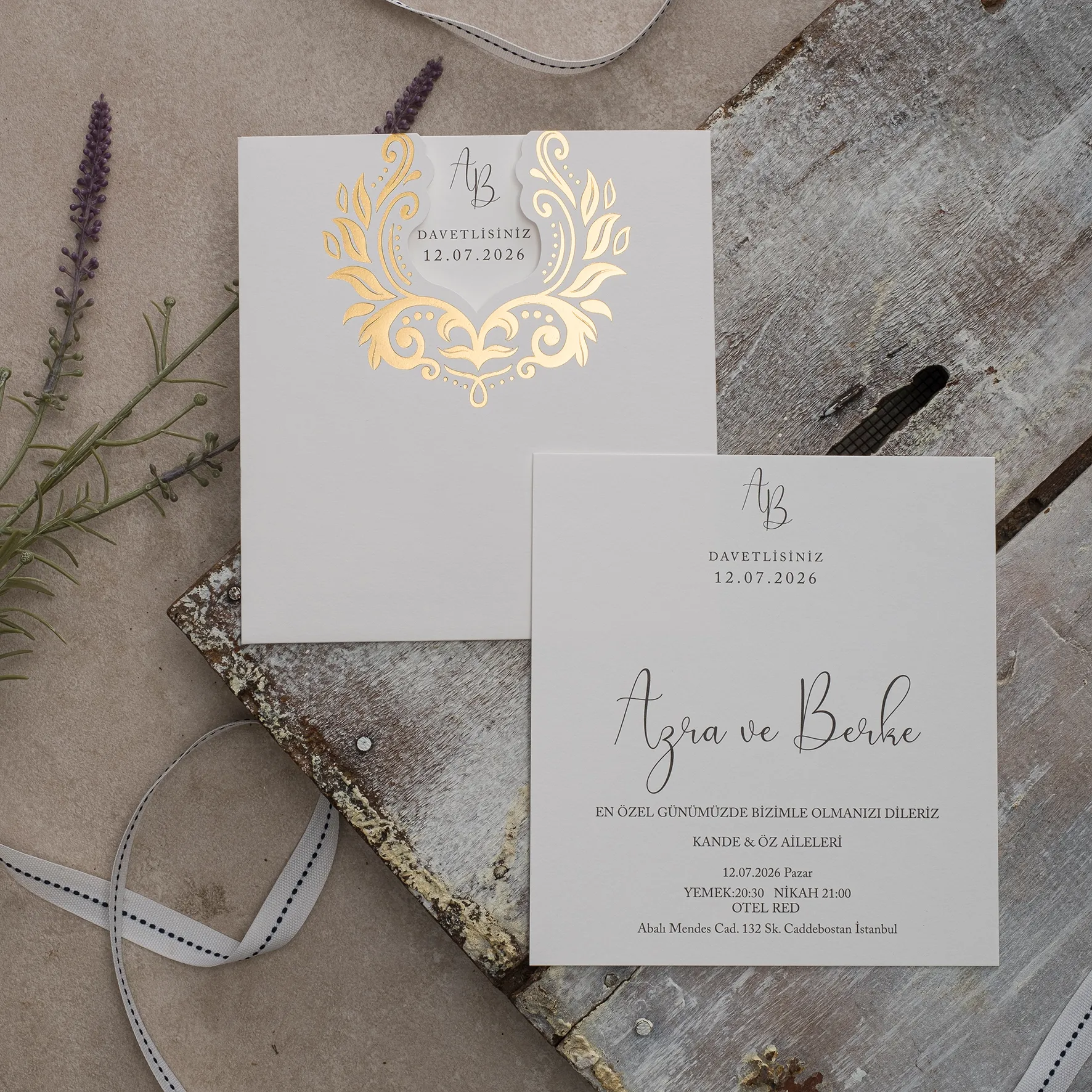 Ekopolen Davetiyesi 40331 - Ucuz düğün davetiyesi ₺13.75