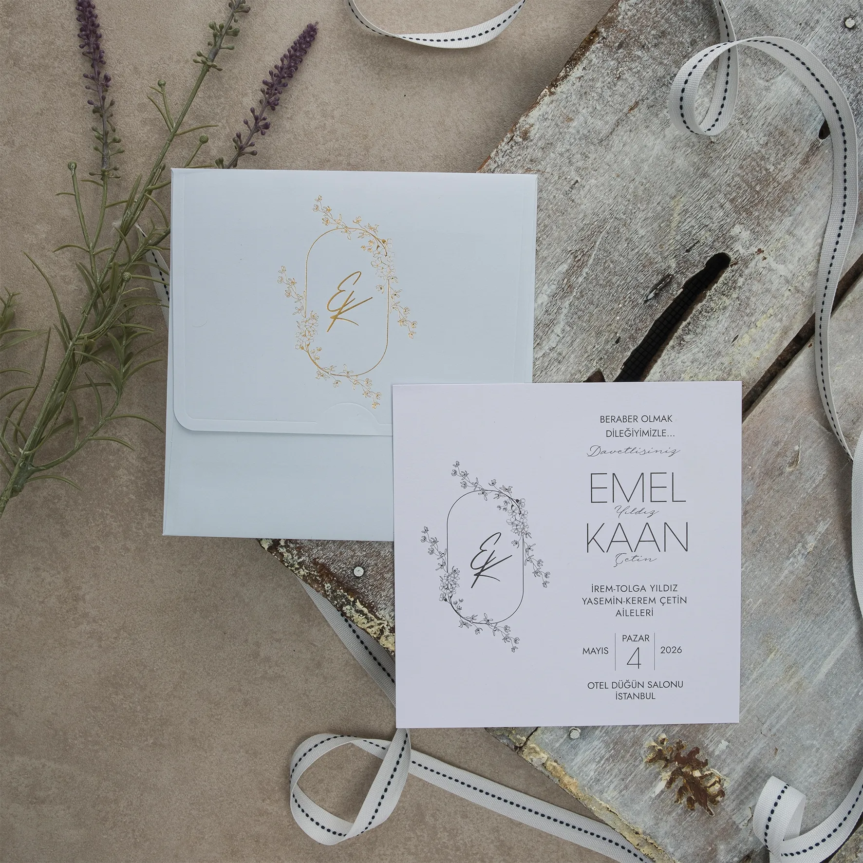 Ekopolen Davetiyesi 40332 - Ucuz düğün davetiyesi ₺28.50