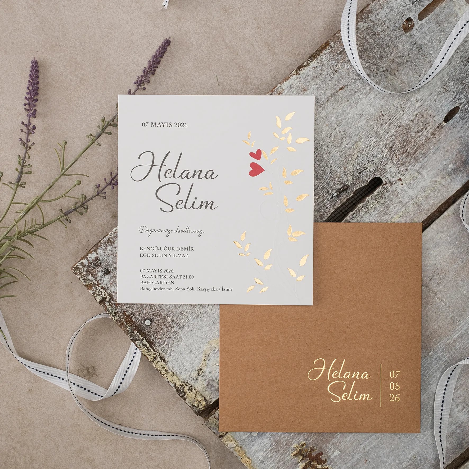 Ekopolen Davetiyesi 40335 - Ucuz düğün davetiyesi ₺29.30