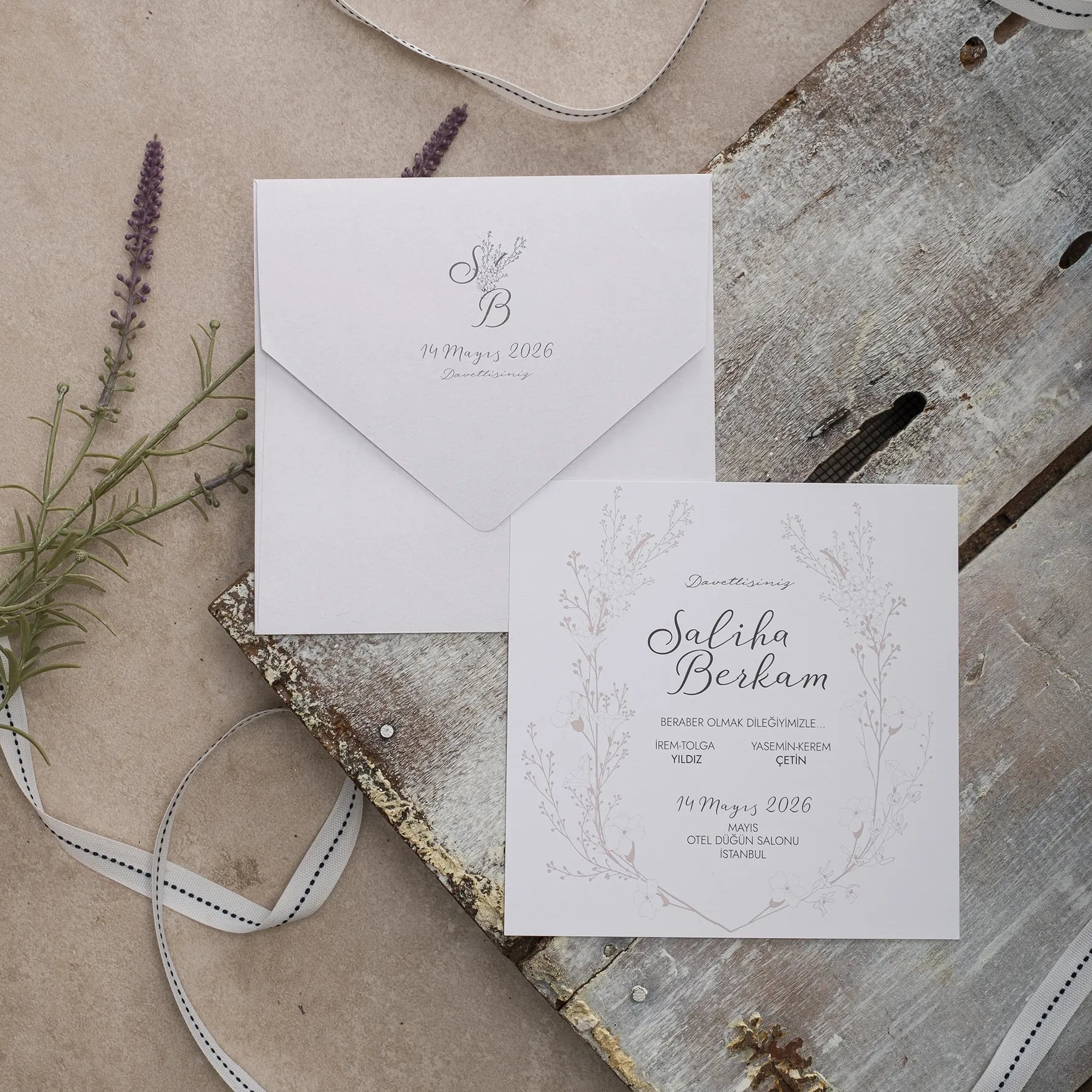 Ekopolen Davetiyesi 40342 - Ucuz düğün davetiyesi ₺14.00