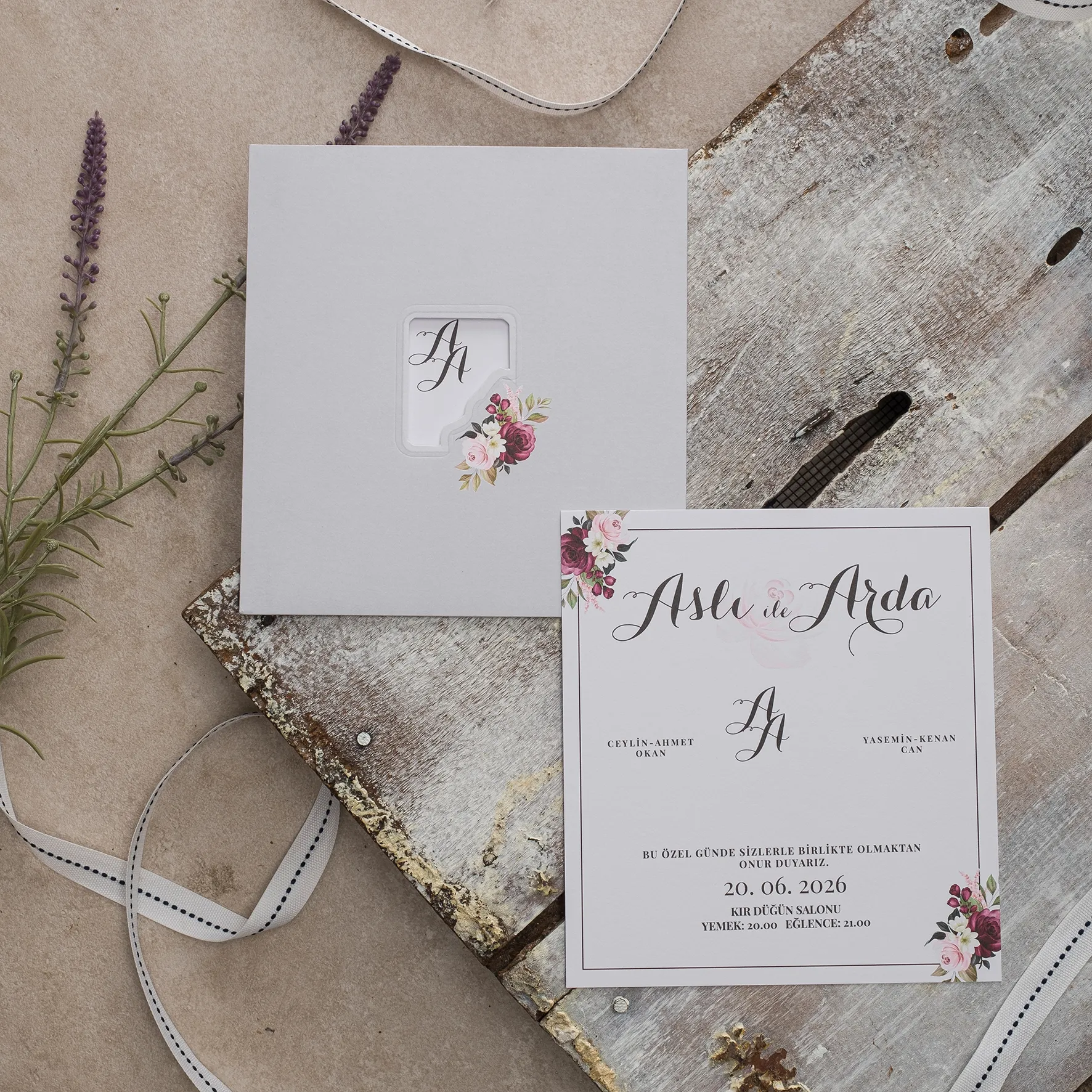 Ekopolen Davetiyesi 40353 - Ucuz düğün davetiyesi ₺13.50