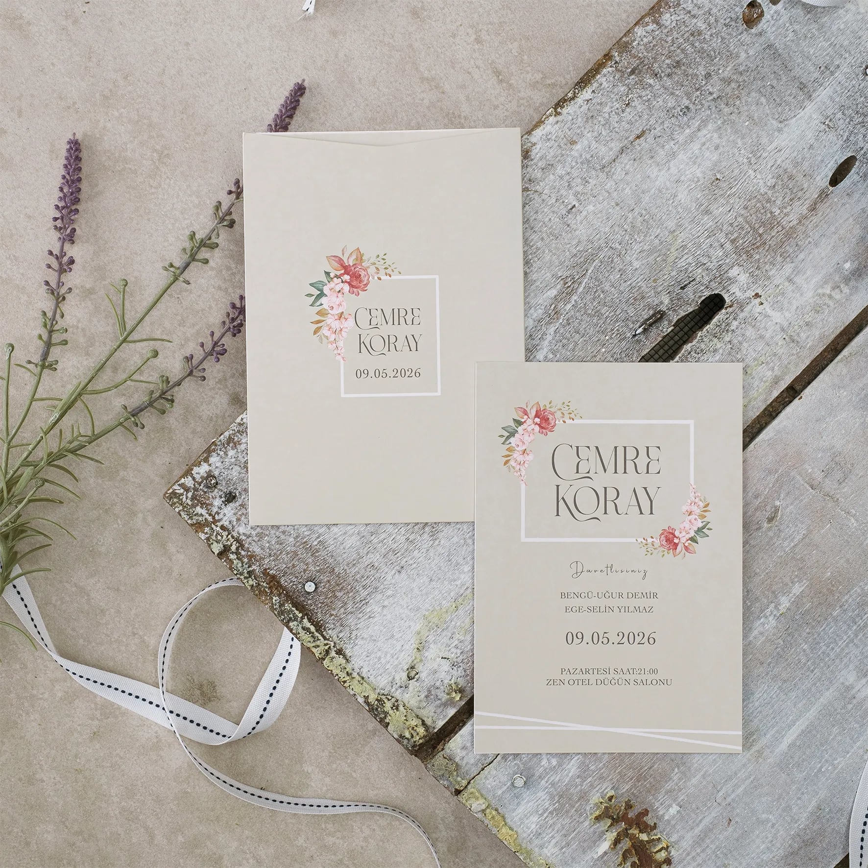 Ekopolen Davetiyesi 40356 - Ucuz düğün davetiyesi ₺13.30