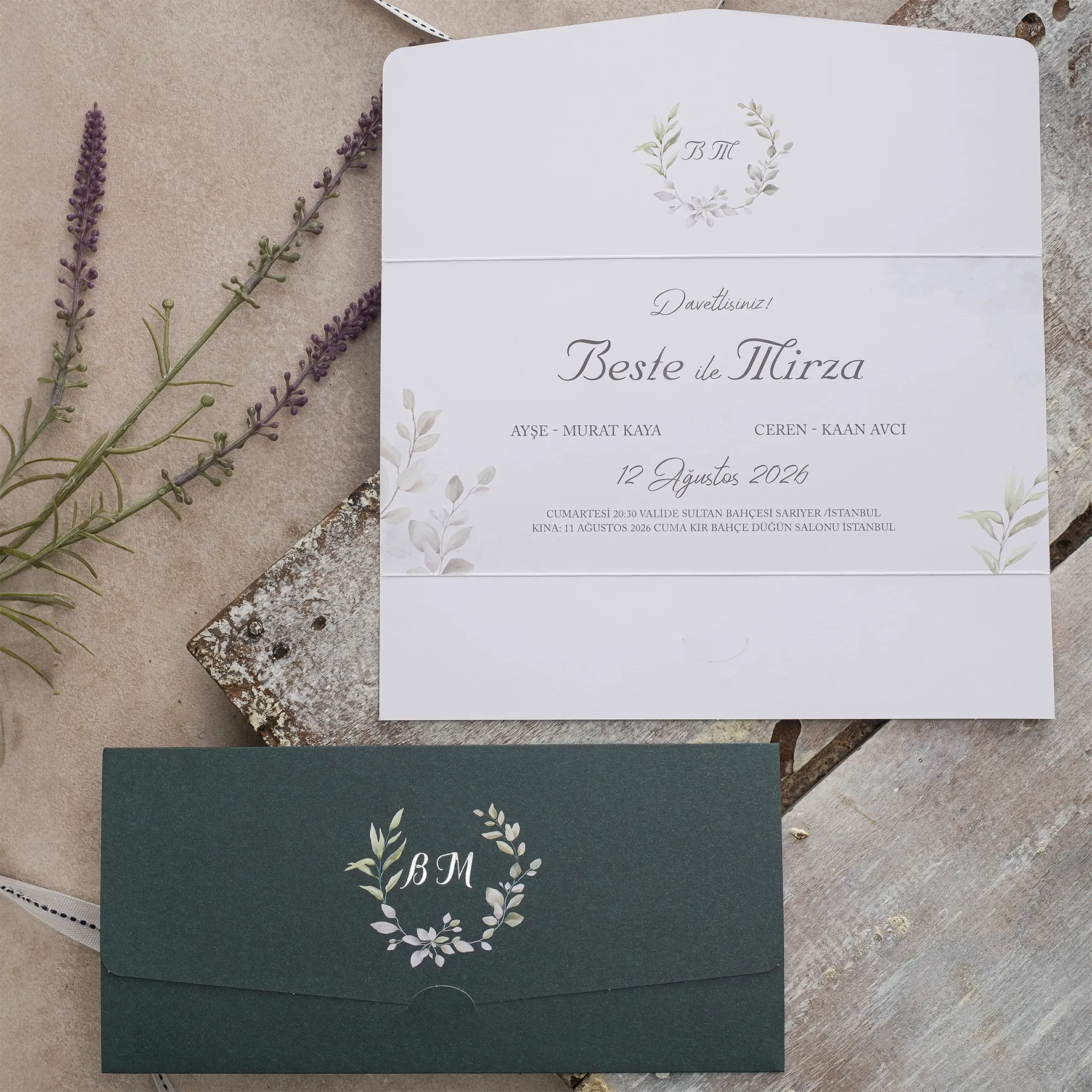 Ekopolen Davetiyesi 40357 - Ucuz düğün davetiyesi ₺12.50