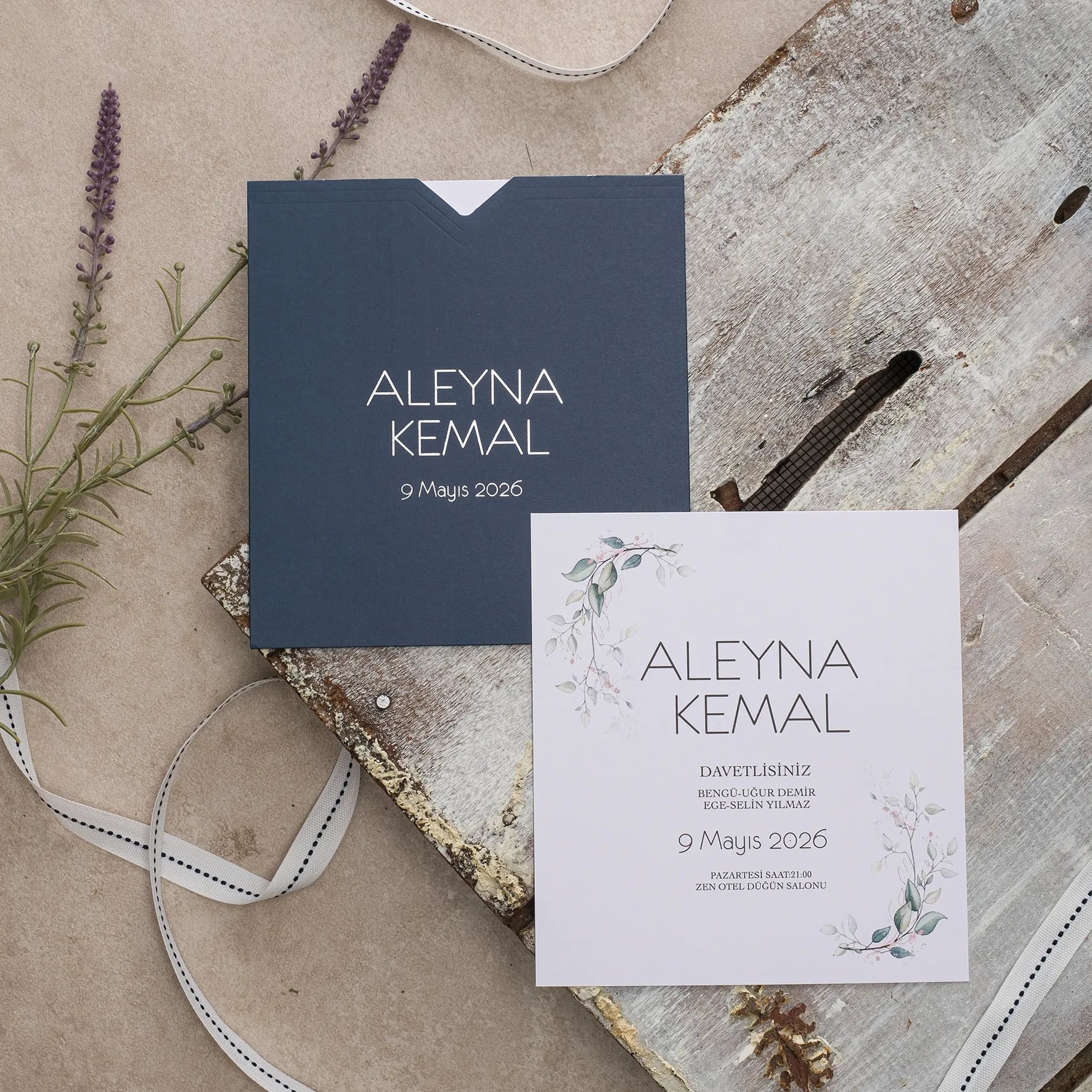 Ekopolen Davetiyesi 40368 - Ucuz düğün davetiyesi ₺13.60