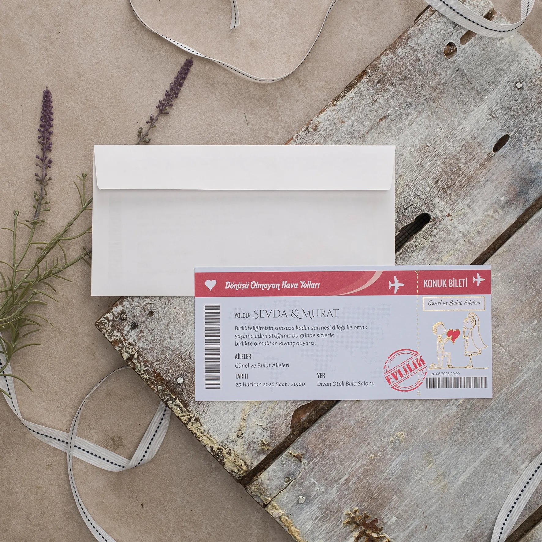 Ekopolen Davetiyesi 40372 - Ucuz düğün davetiyesi ₺12.25