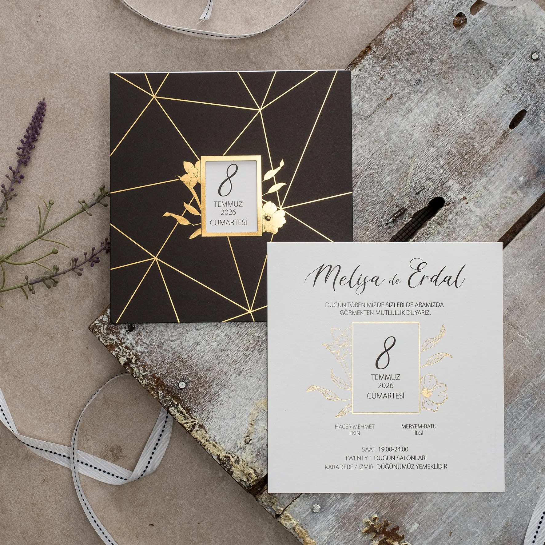 Ekopolen Davetiyesi 40378 - Ucuz düğün davetiyesi ₺15.45