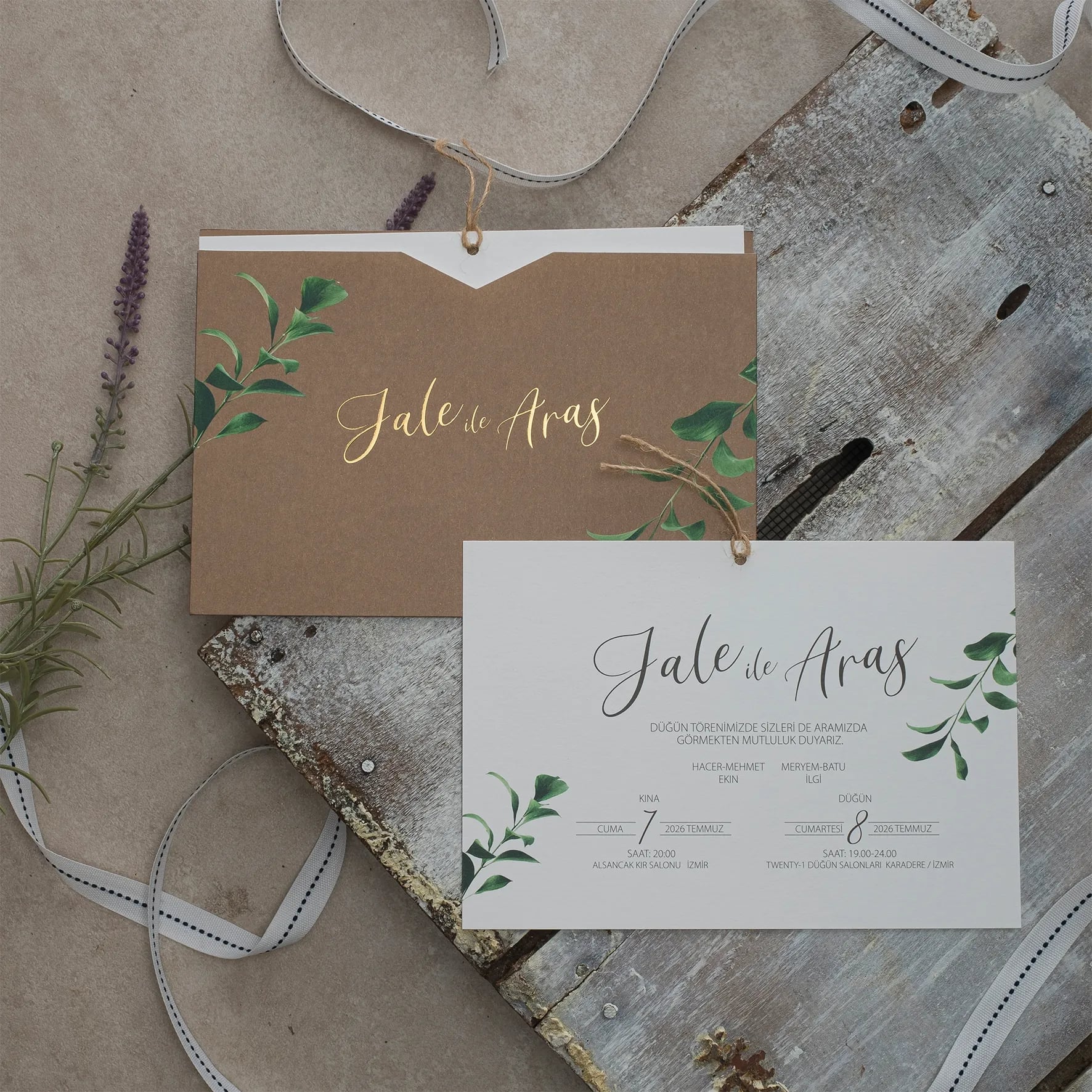 Ekopolen Davetiyesi 40380 - Ucuz düğün davetiyesi ₺29.90