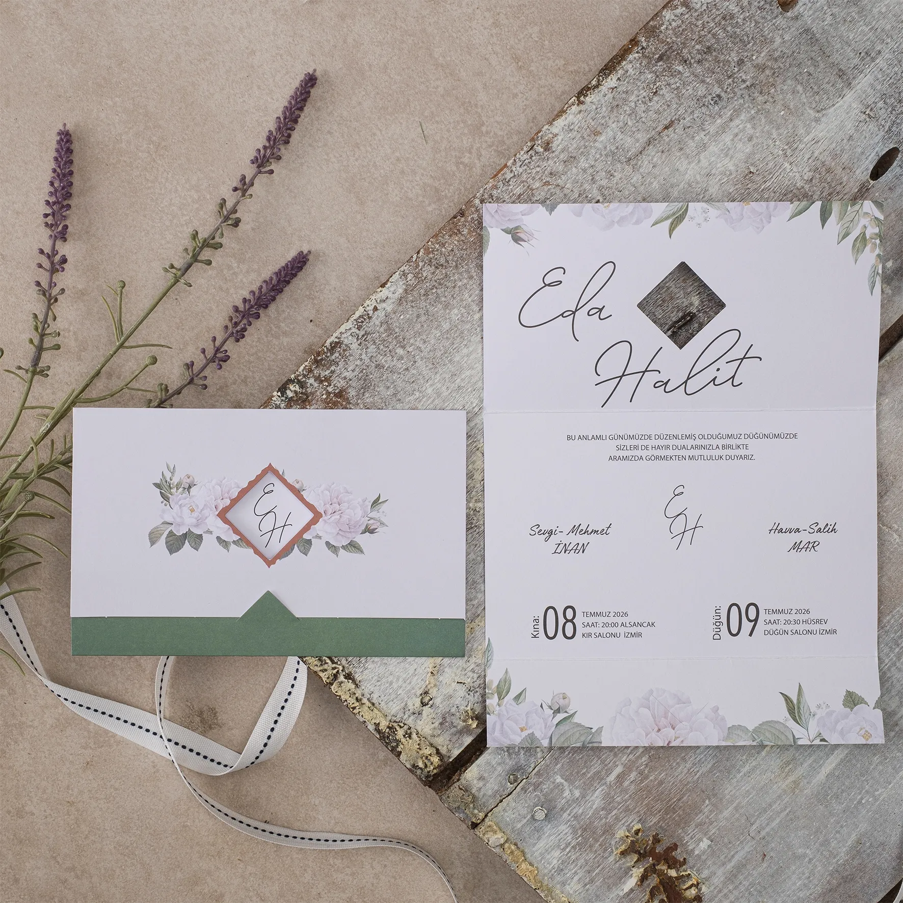 Ekopolen Davetiyesi 40384 - Ucuz düğün davetiyesi ₺11.85