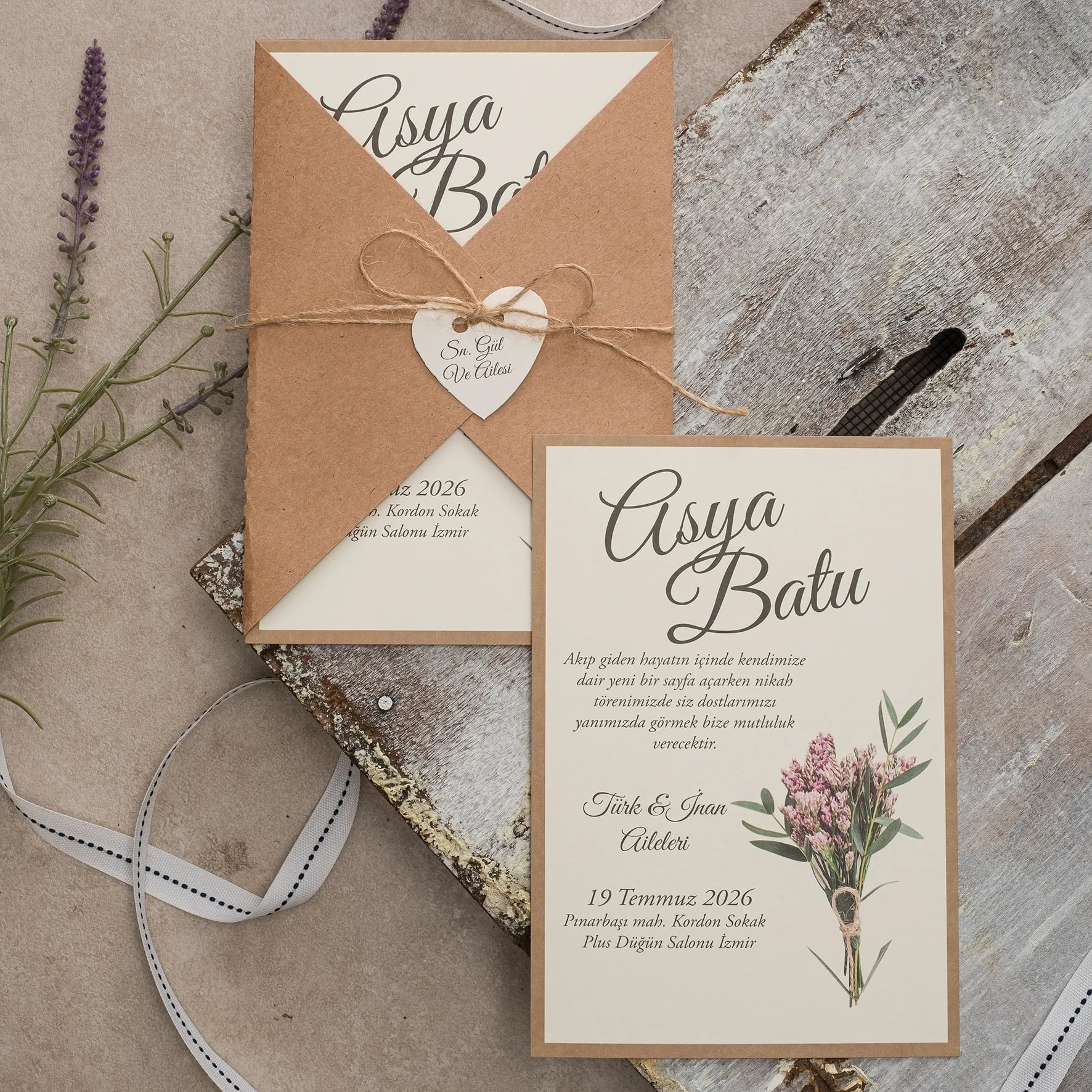 Ekopolen Davetiyesi 40388 - Ucuz düğün davetiyesi ₺13.30