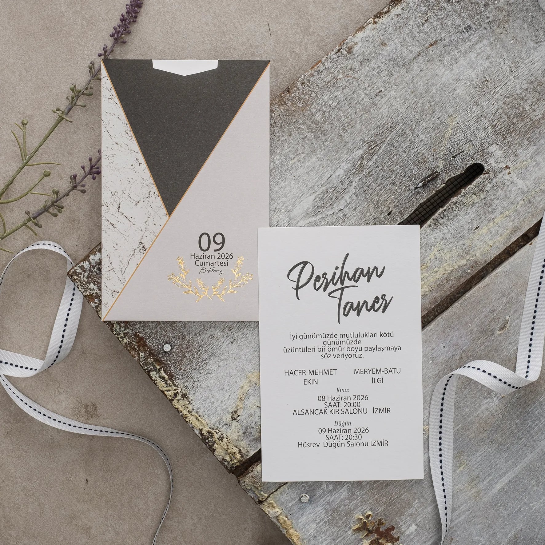 Ekopolen Davetiyesi 40392 - Ucuz düğün davetiyesi ₺12.30