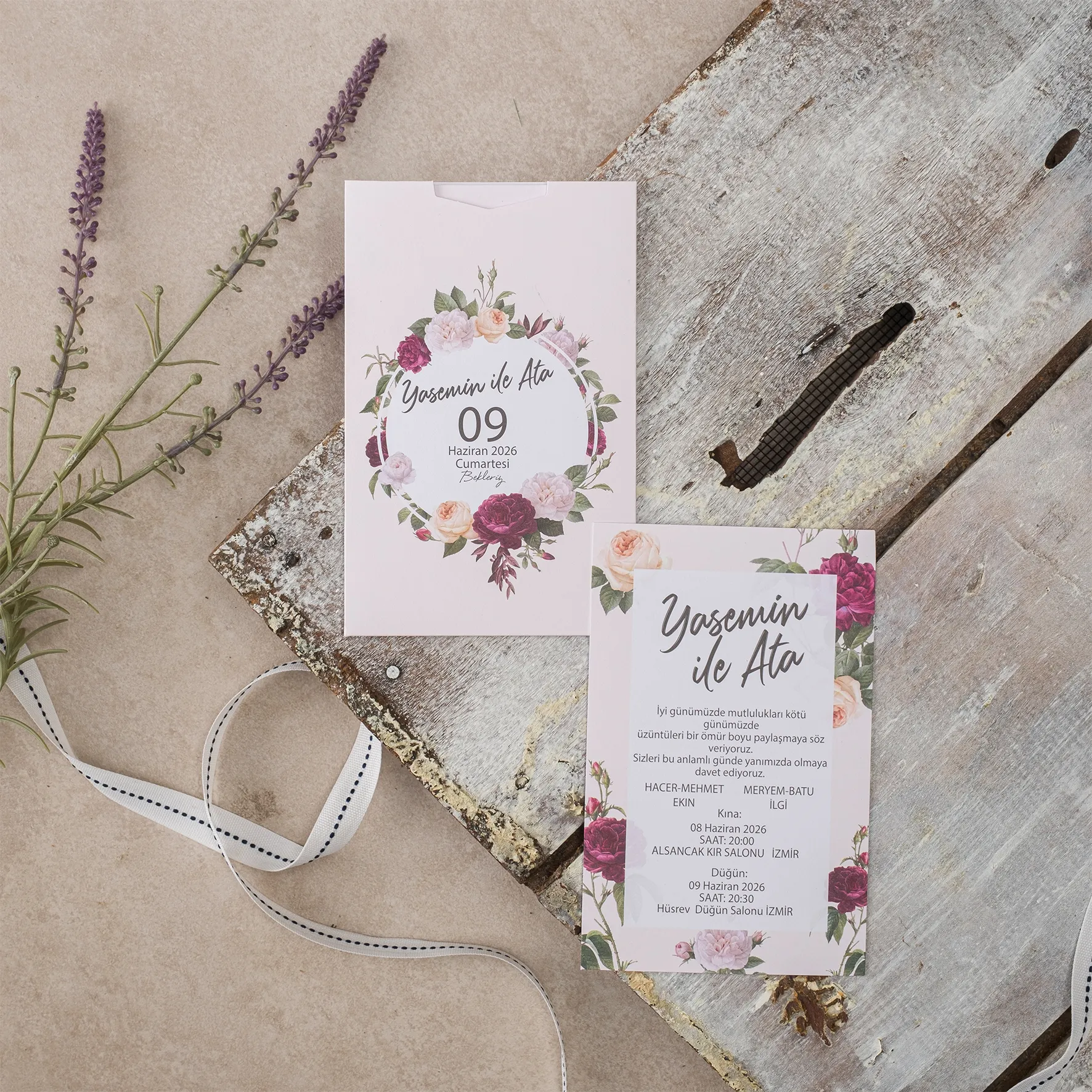 Ekopolen Davetiyesi 40394 - Ucuz düğün davetiyesi ₺12.00