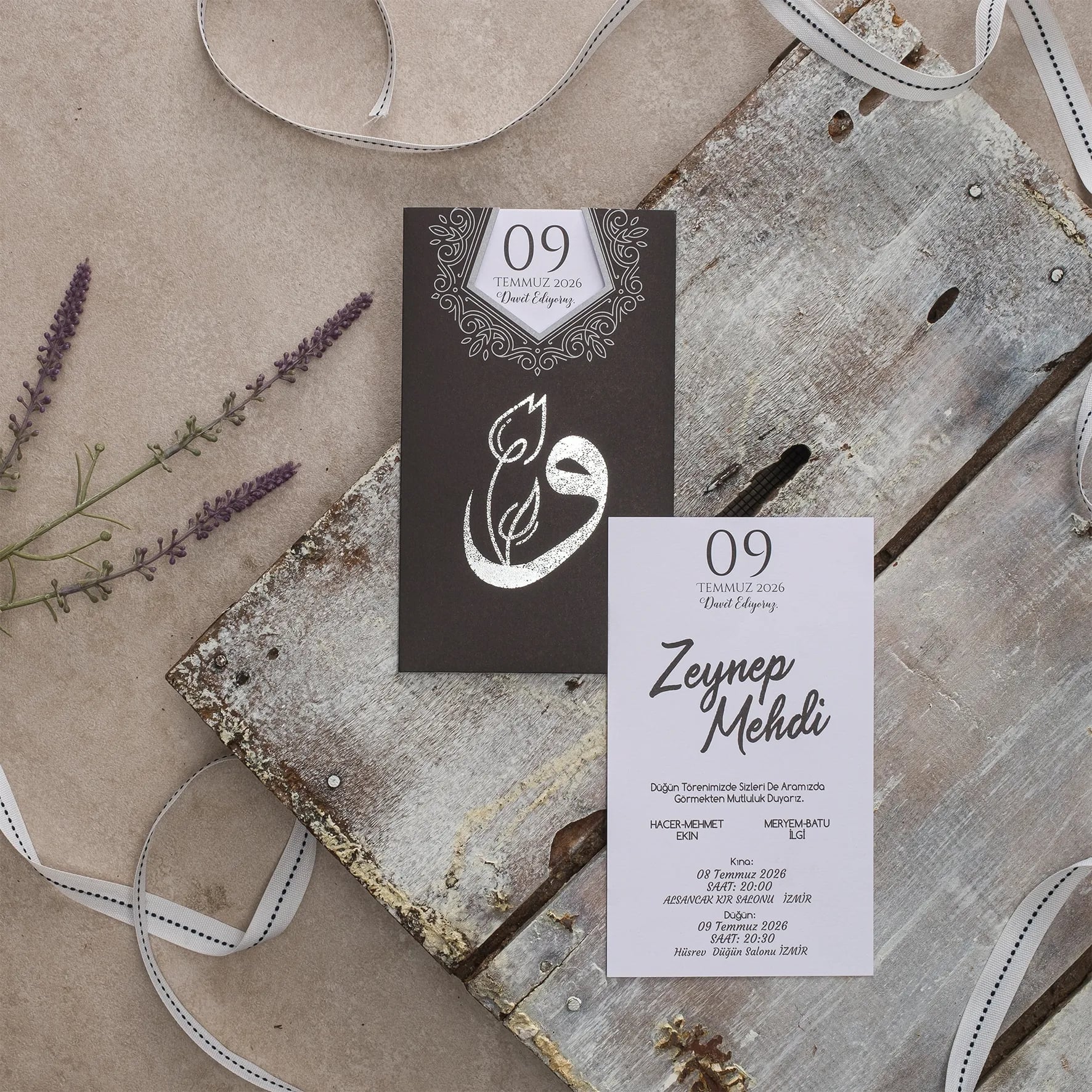 Ekopolen Davetiyesi 40399 - Ucuz düğün davetiyesi ₺12.75