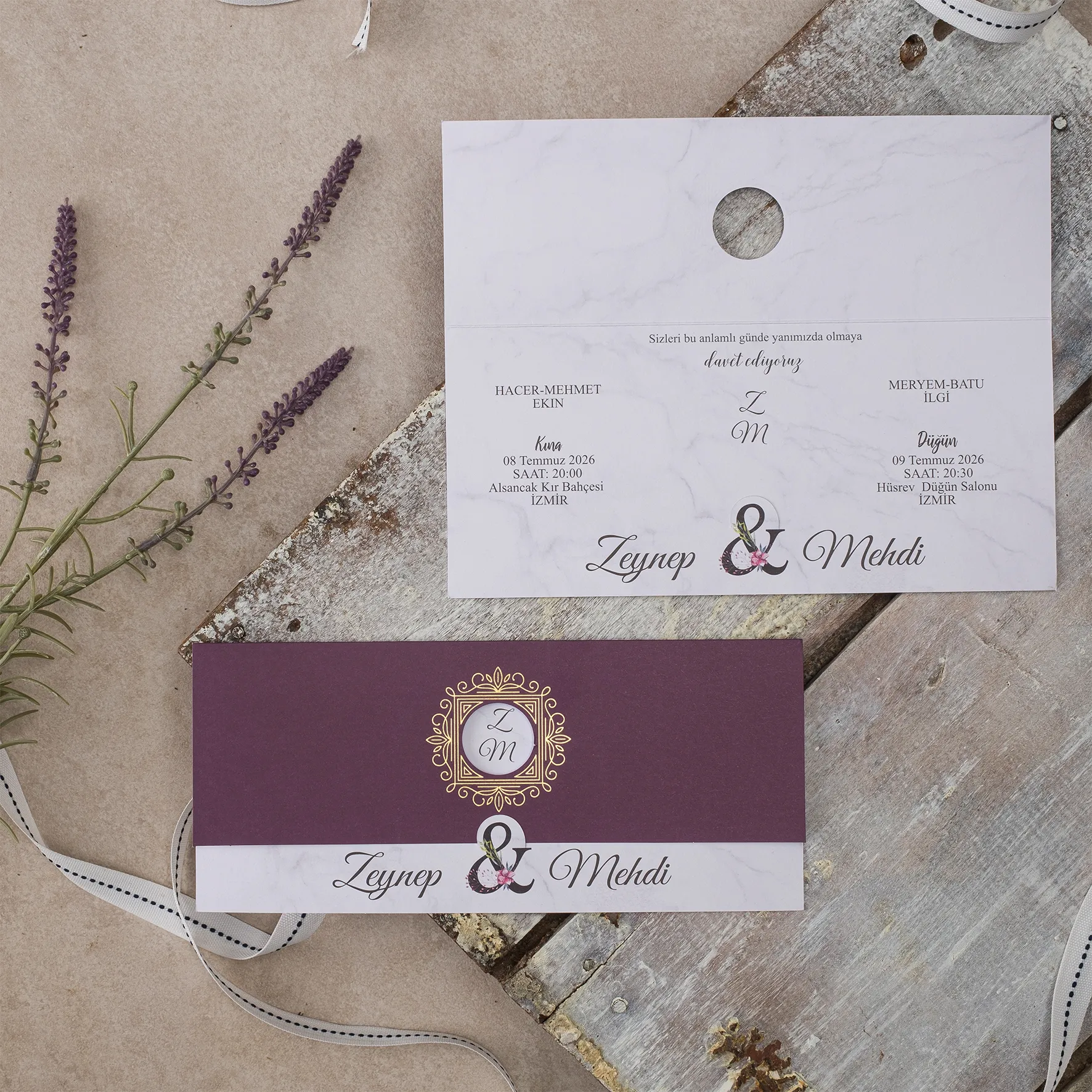 Ekopolen Davetiyesi 40415 - Ucuz düğün davetiyesi ₺12.30