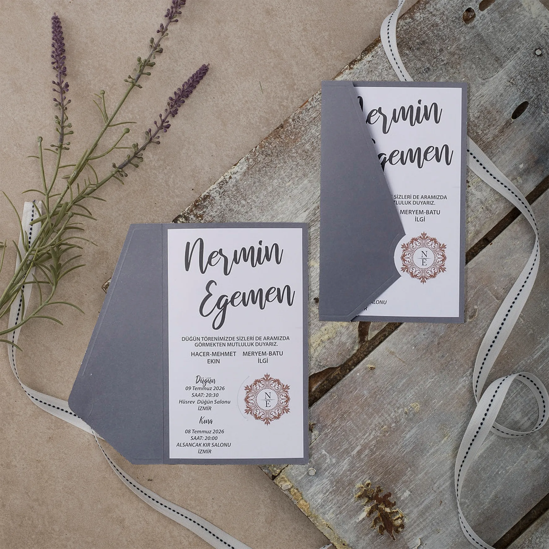 Ekopolen Davetiyesi 40416 - Ucuz düğün davetiyesi ₺11.75