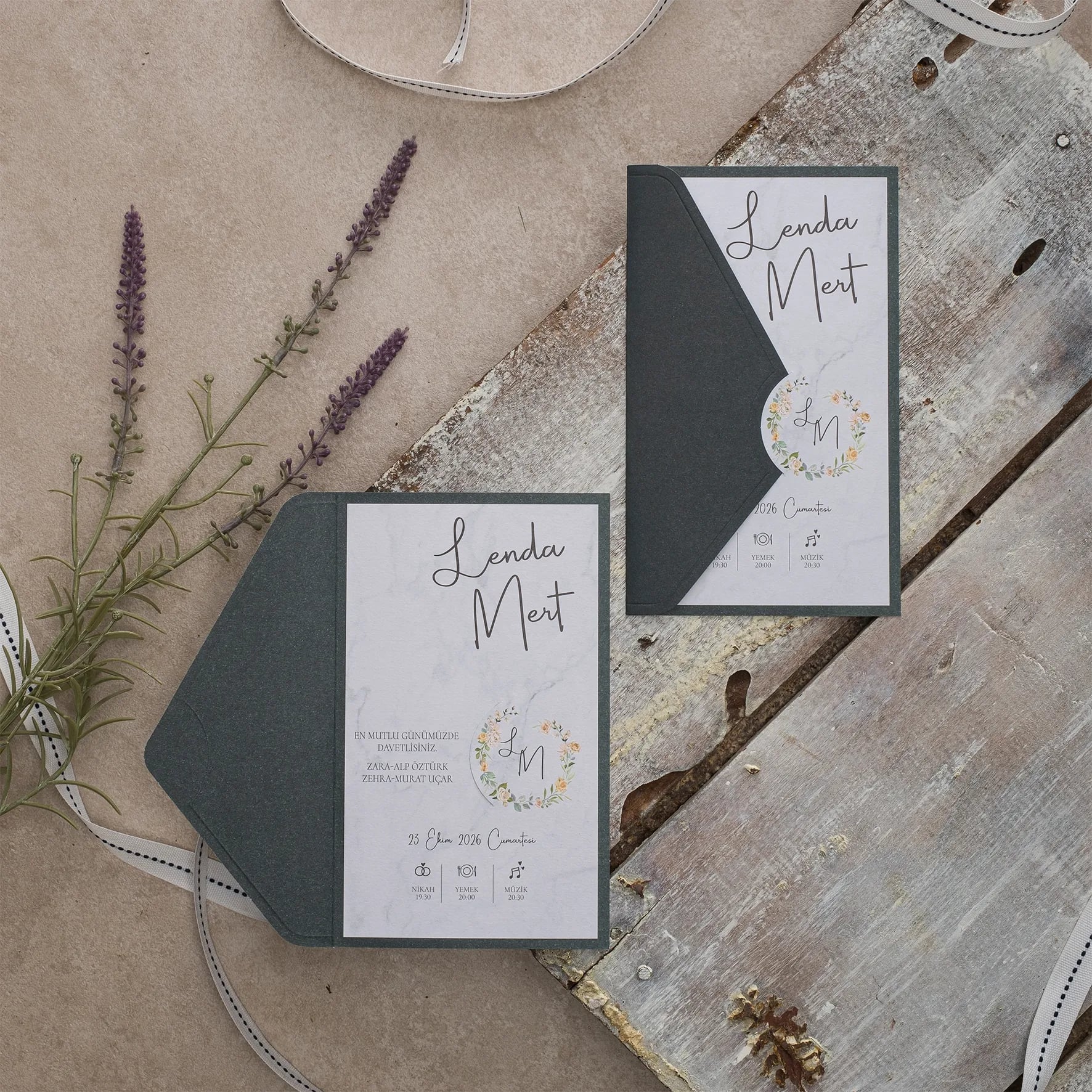 Ekopolen Davetiyesi 40421 - Ucuz düğün davetiyesi ₺11.75