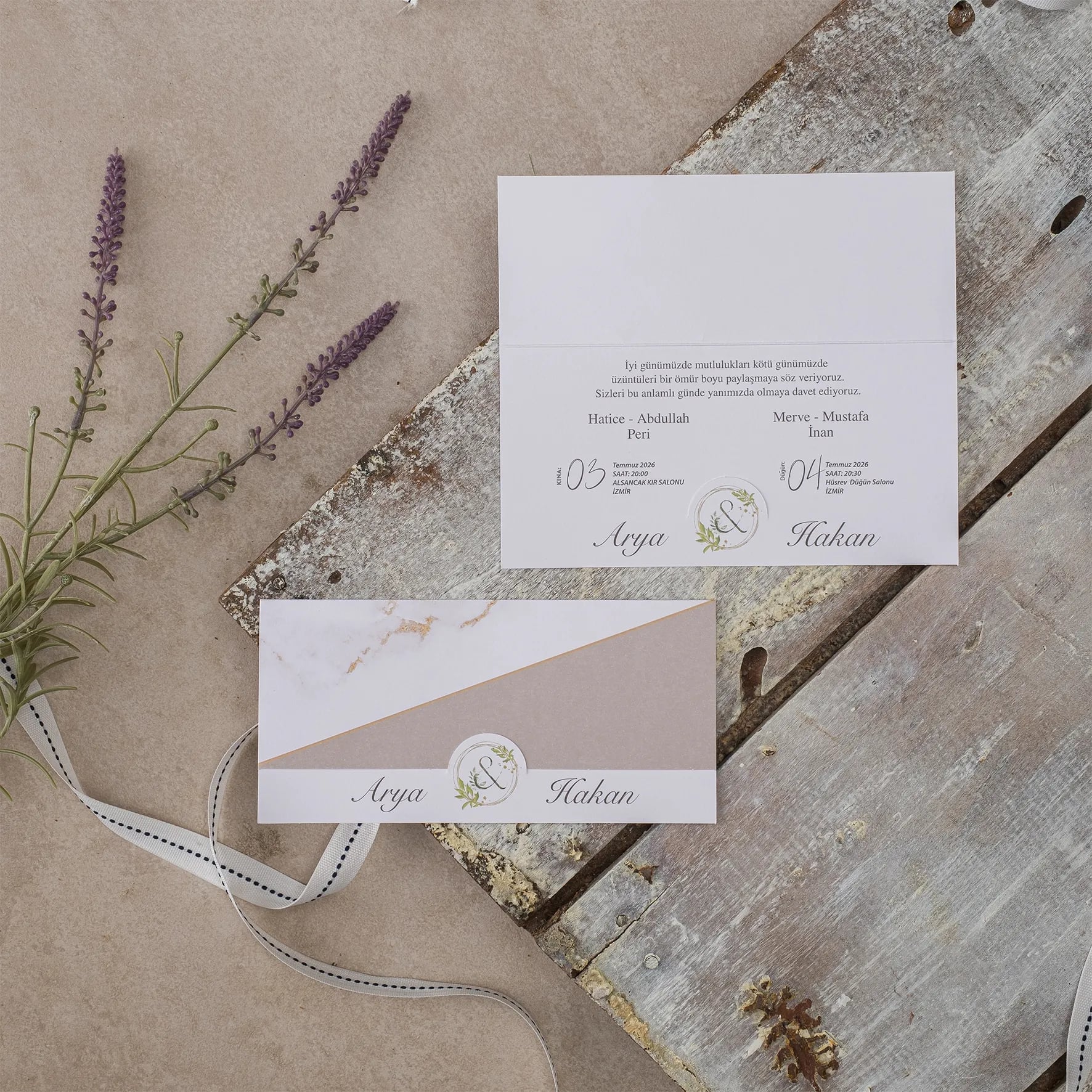 Ekopolen Davetiyesi 40422 - Ucuz düğün davetiyesi ₺11.75