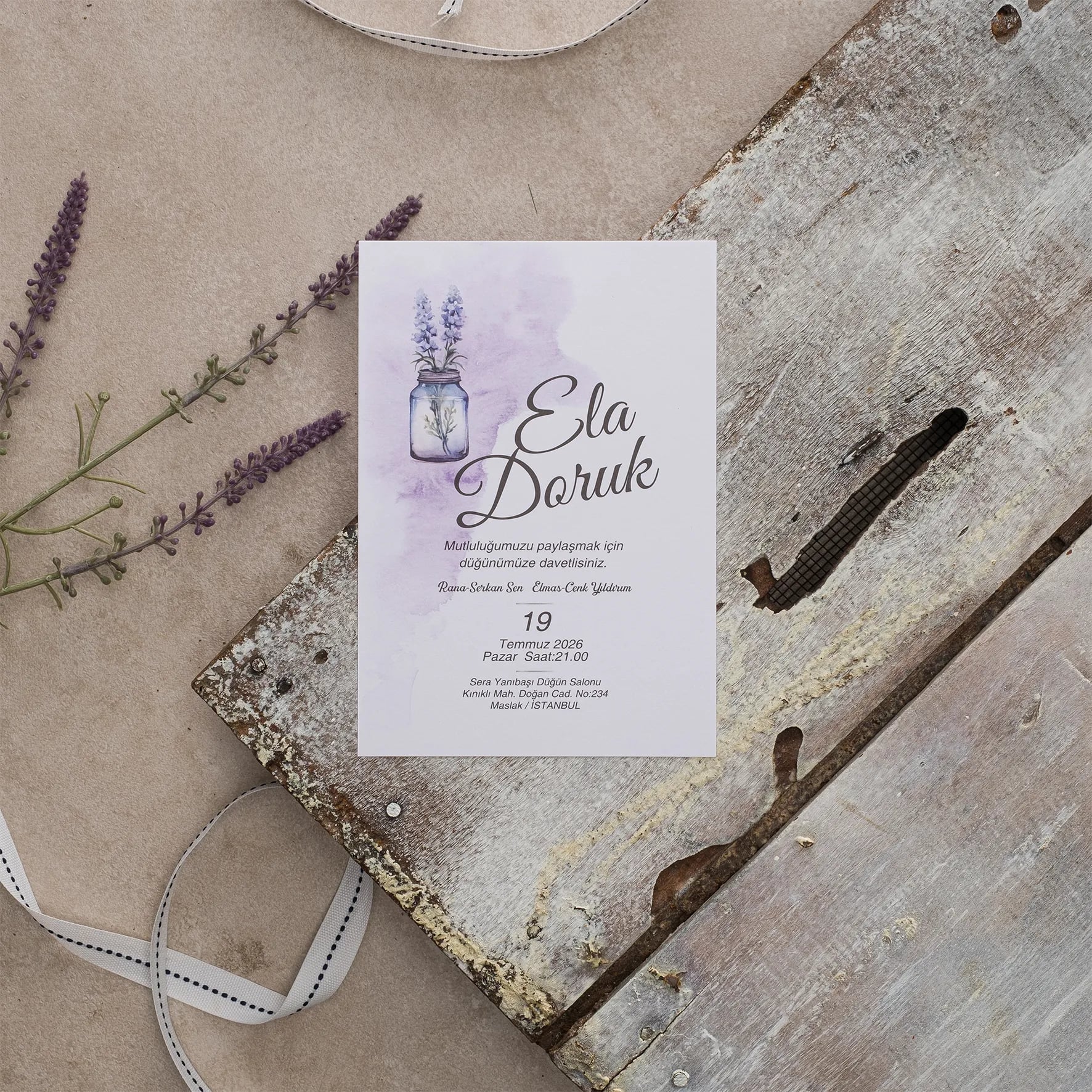 Ekopolen Davetiyesi 40425 - Ucuz düğün davetiyesi ₺11.75