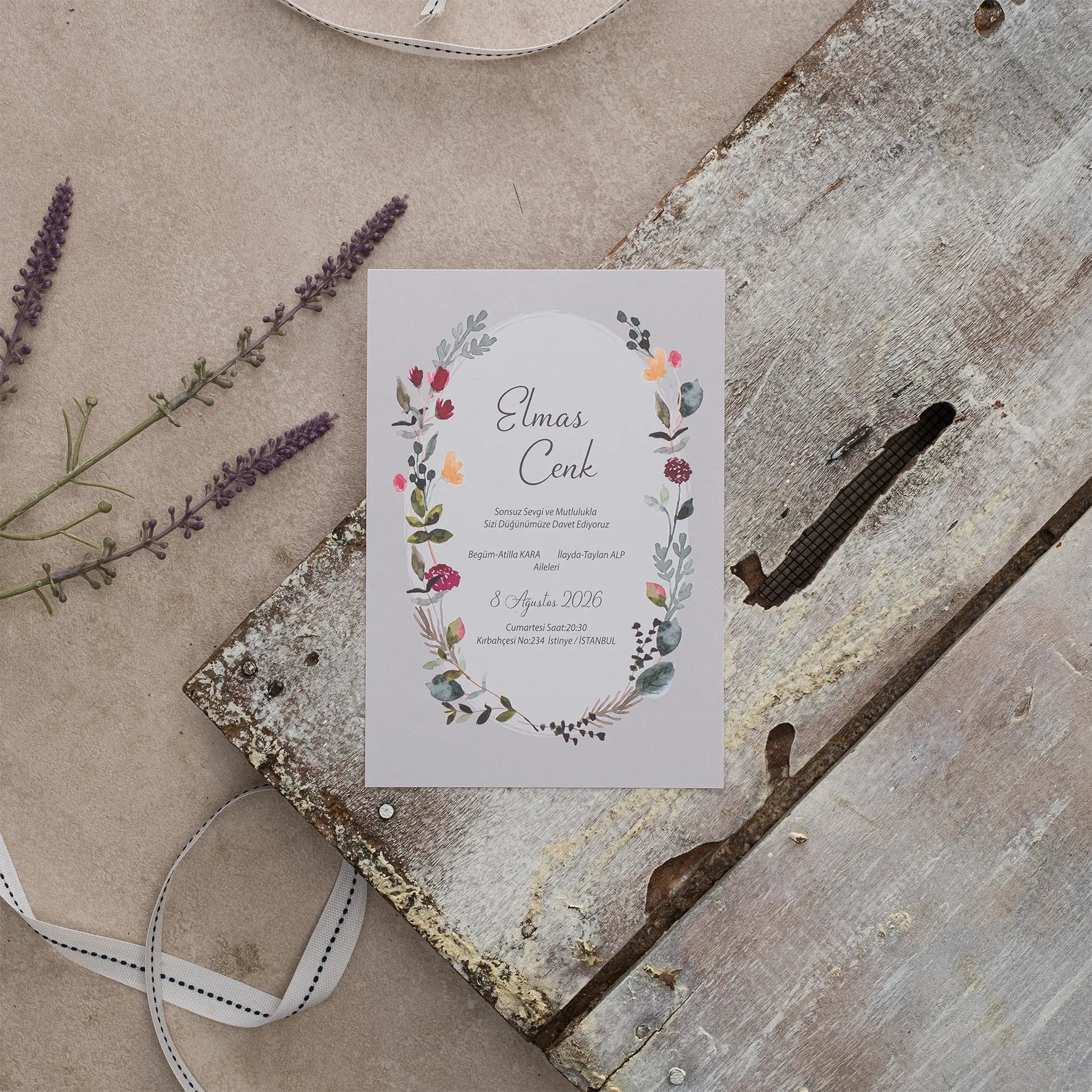 Ekopolen Davetiyesi 40426 - Ucuz düğün davetiyesi ₺11.75