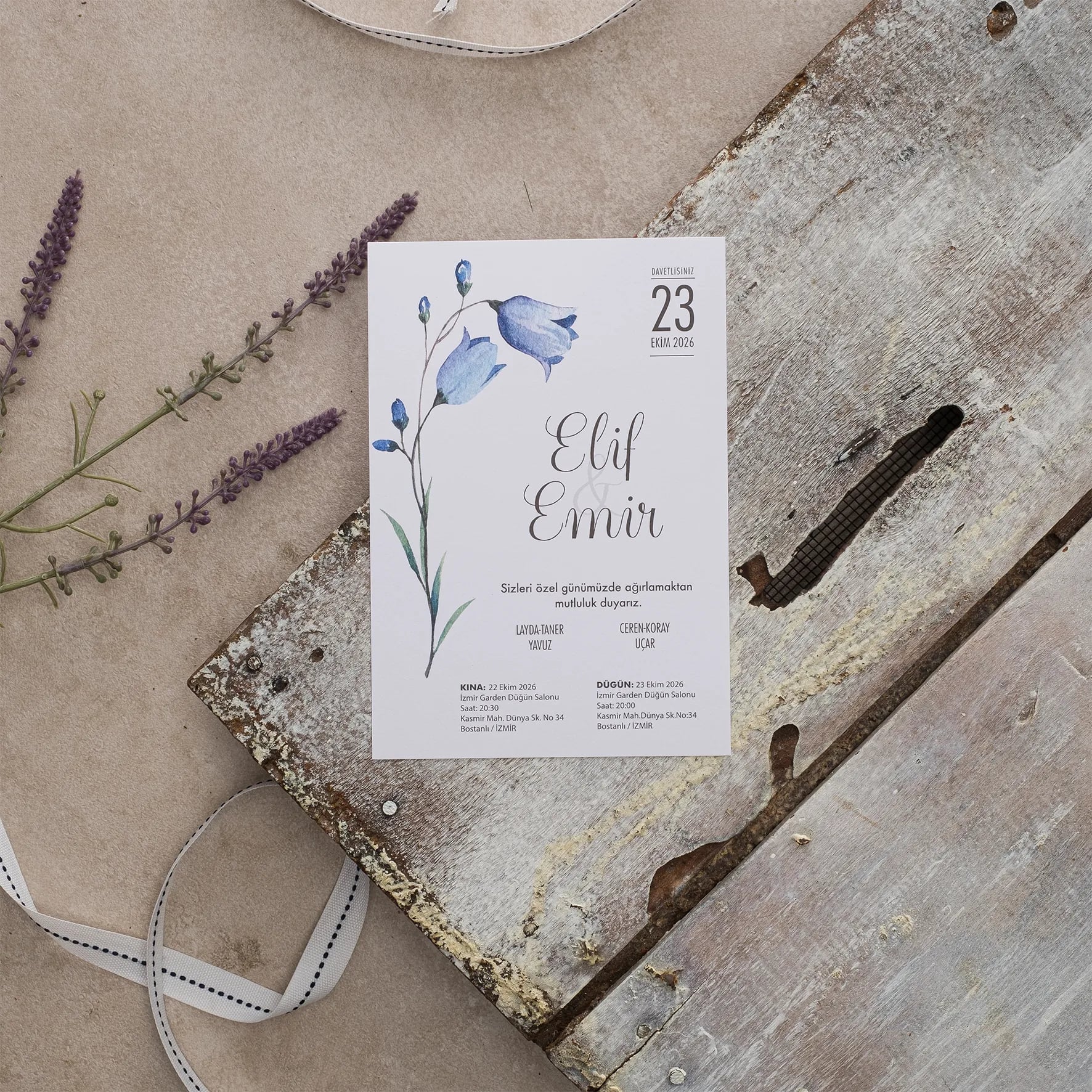 Ekopolen Davetiyesi 40427 - Ucuz düğün davetiyesi ₺11.75