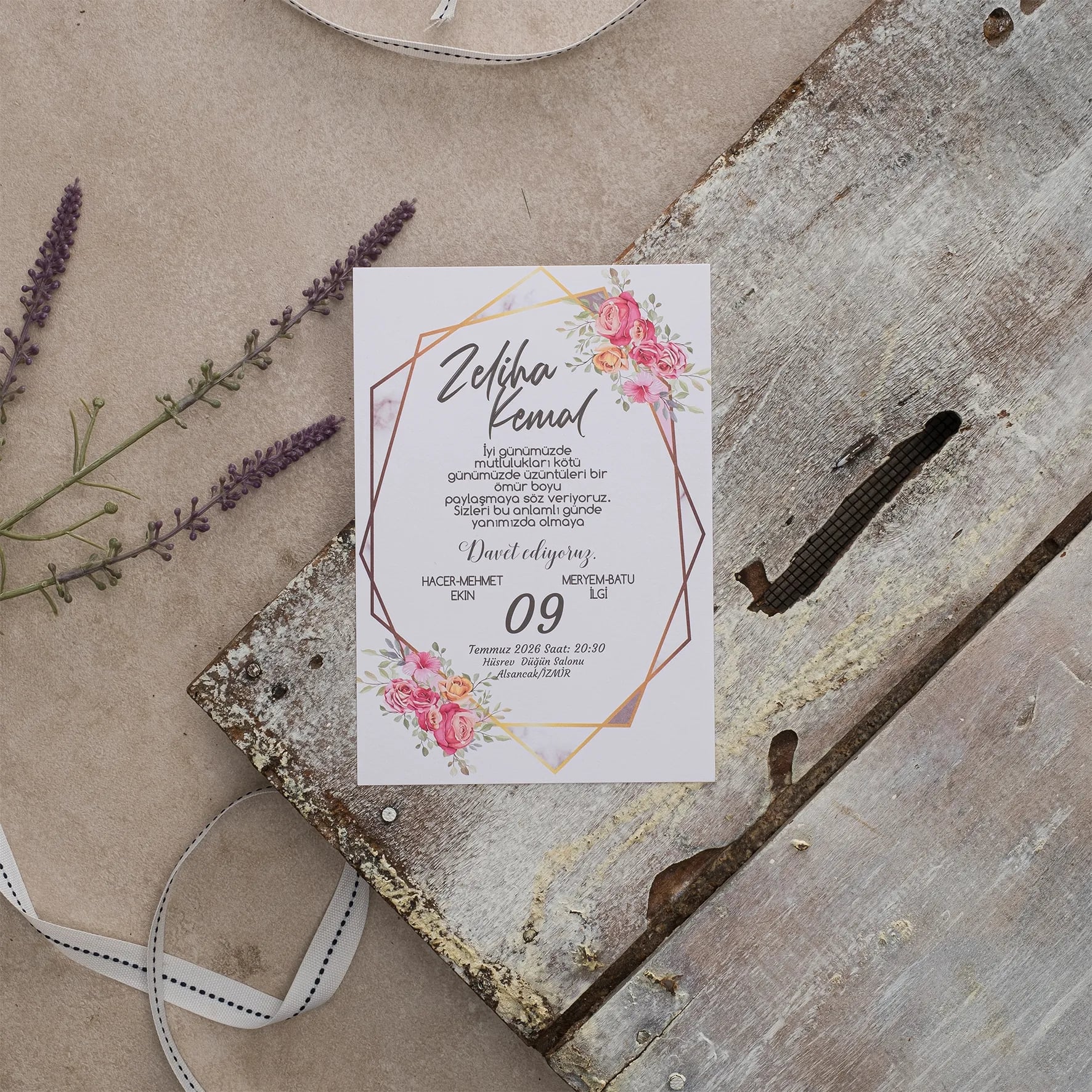 Ekopolen Davetiyesi 40429 - Ucuz düğün davetiyesi ₺11.75