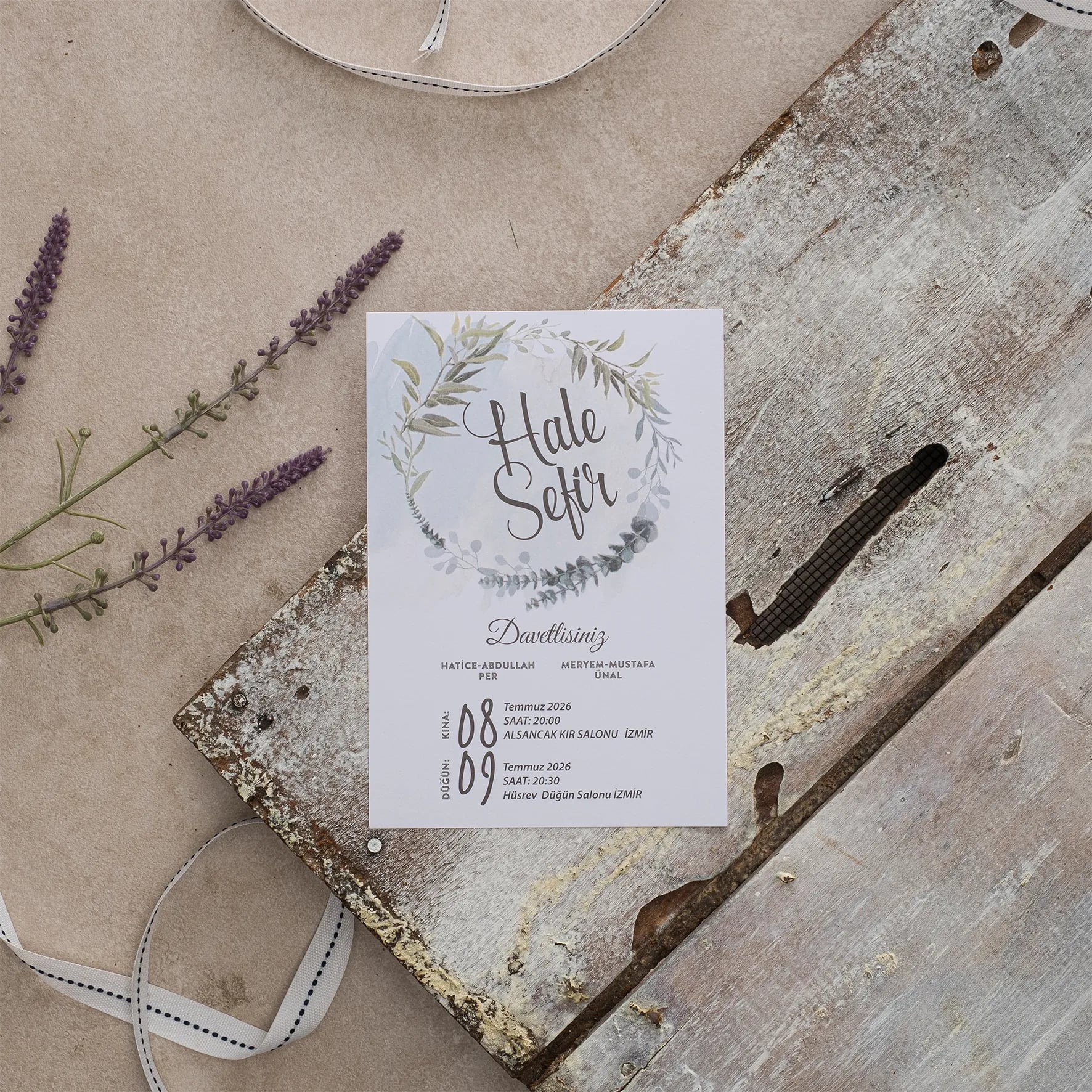 Ekopolen Davetiyesi 40431 - Ucuz düğün davetiyesi ₺11.75