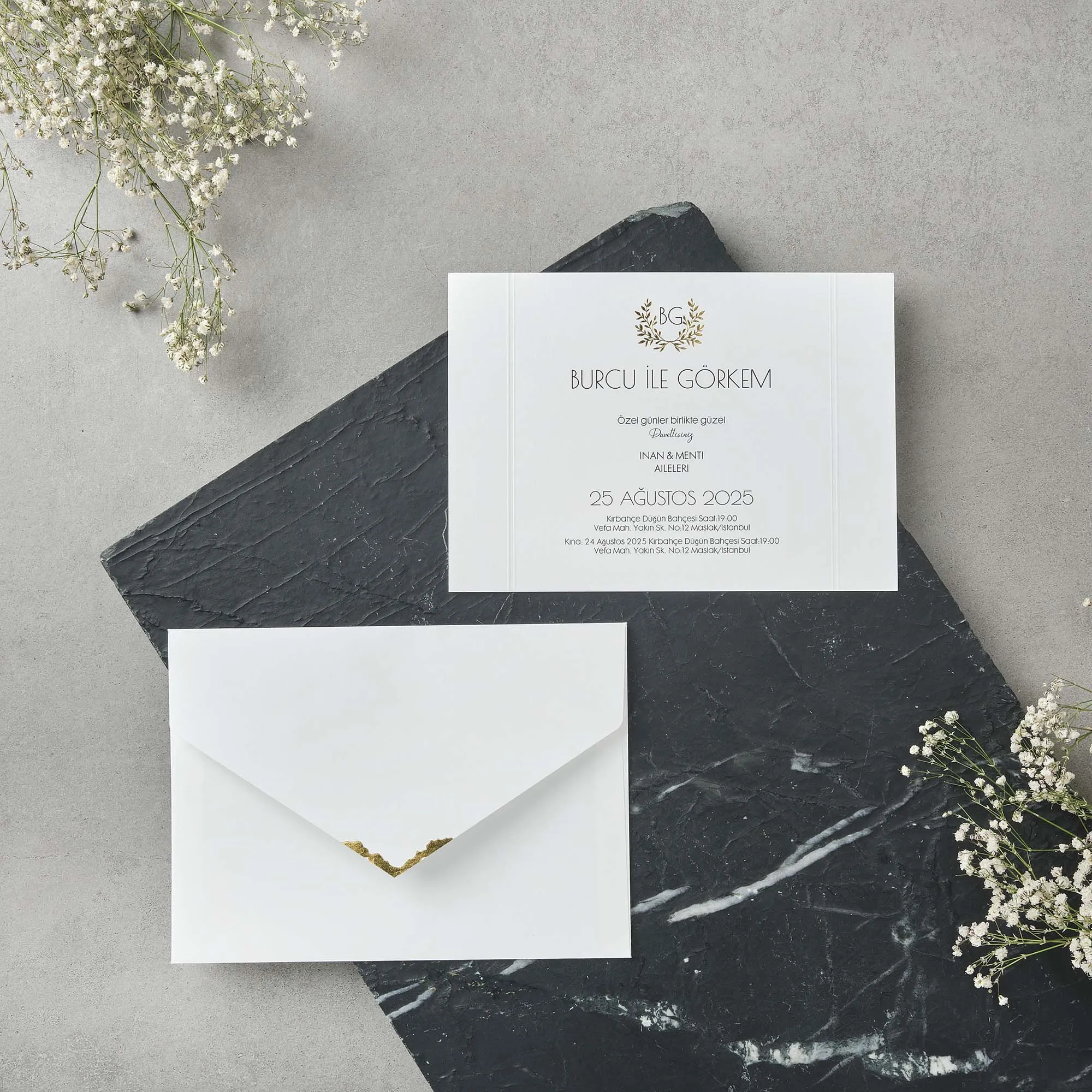 Sade Davetiyesi 22522 - Ucuz düğün davetiyesi ₺14.85