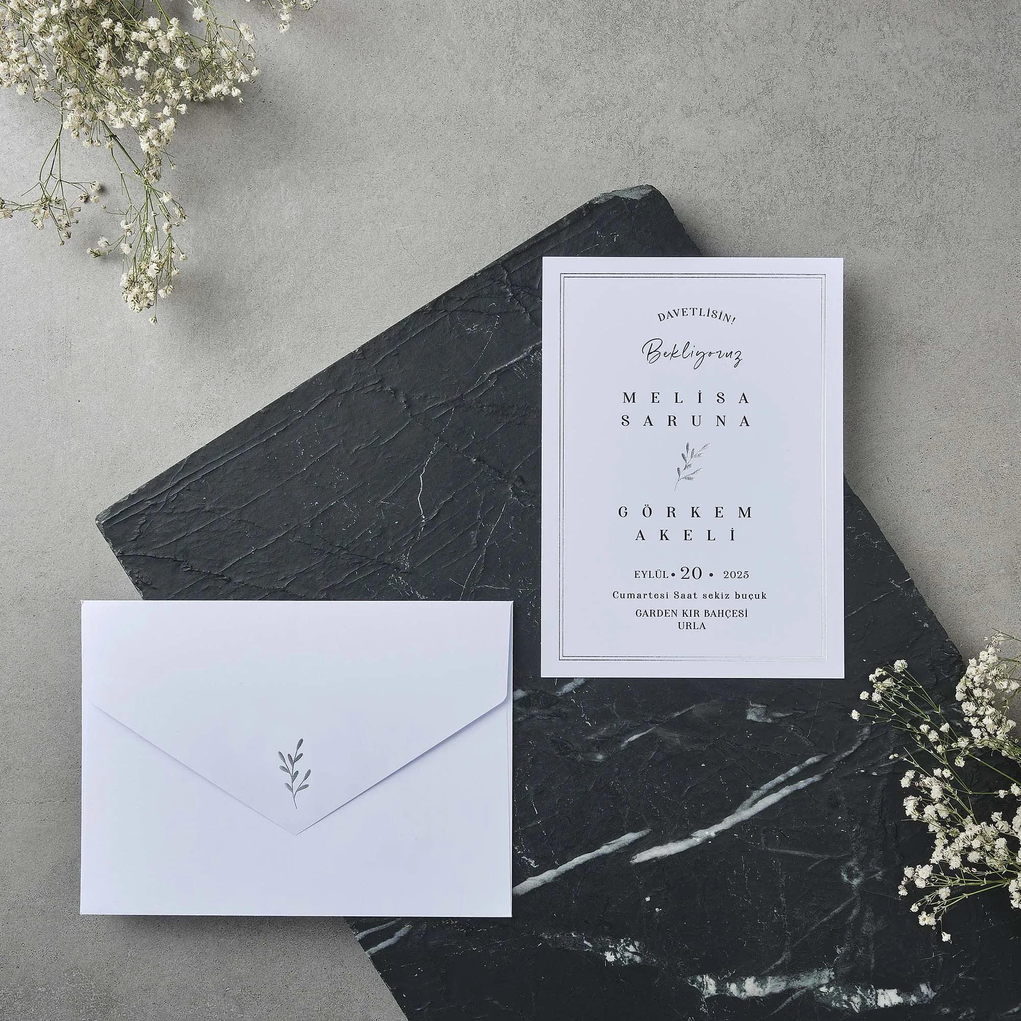 Sade Davetiyesi 22532 - Ucuz düğün davetiyesi ₺14.95