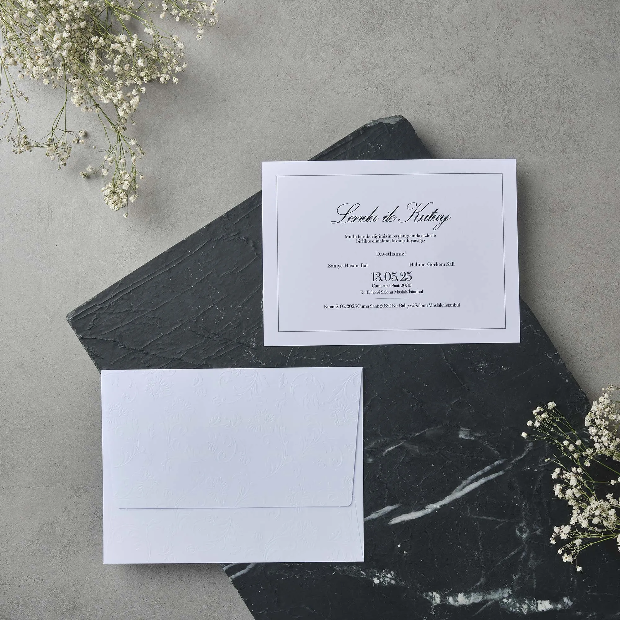 Sade Davetiyesi 22538 - Ucuz düğün davetiyesi ₺13.90