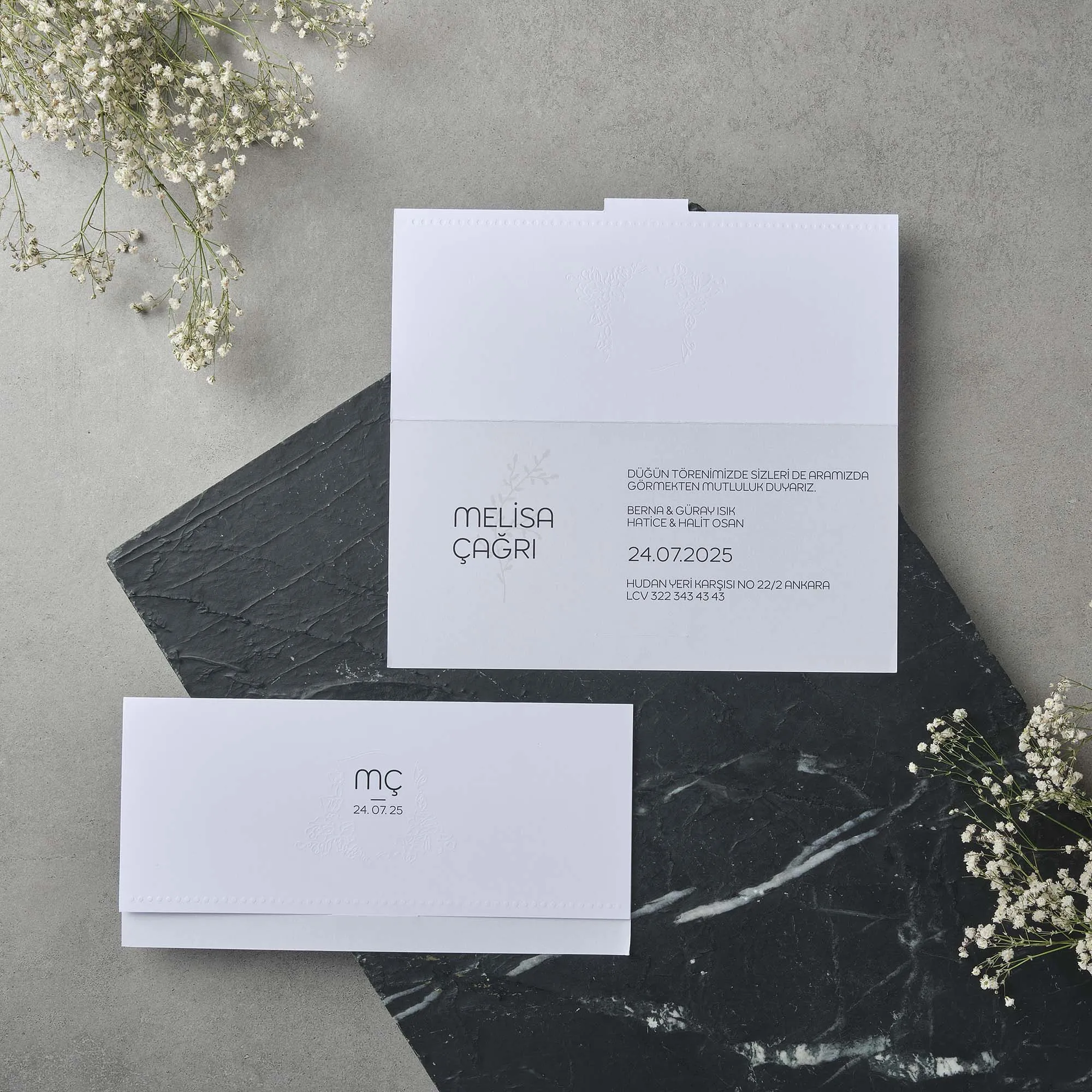 Sade Davetiyesi 22544 - Ucuz düğün davetiyesi ₺12.40