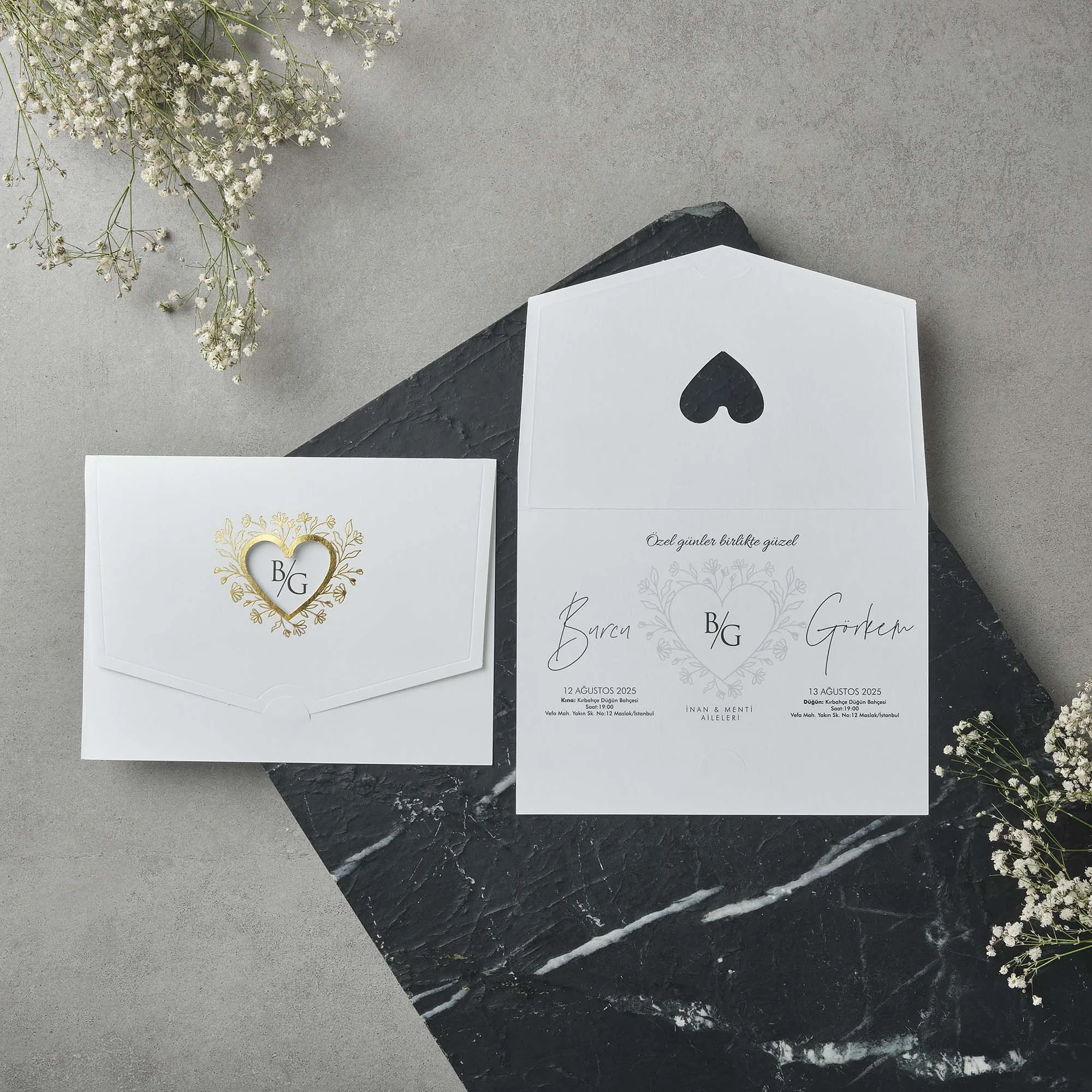 Sade Davetiyesi 22546 - Ucuz düğün davetiyesi ₺12.40