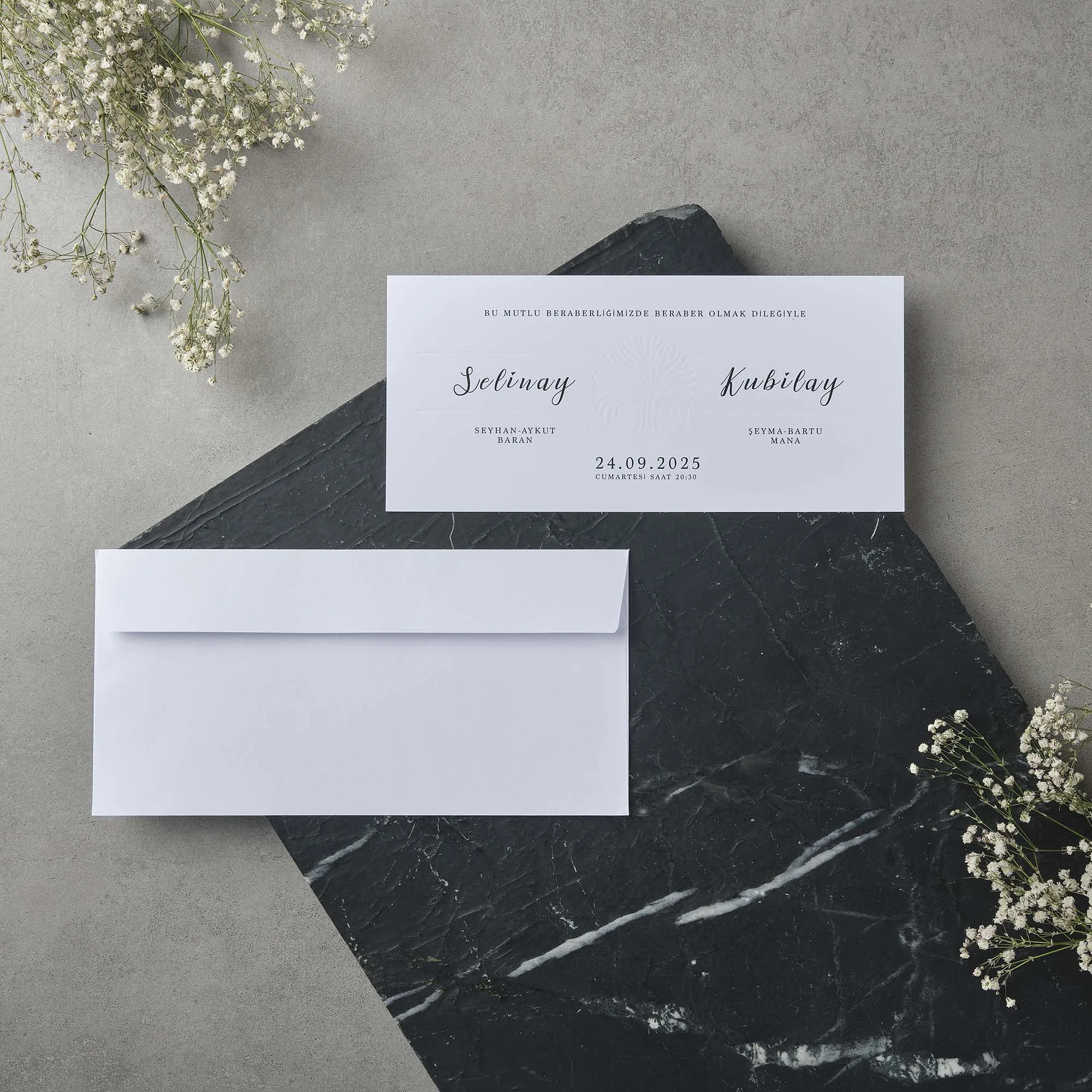 Sade Davetiyesi 22548 - Ucuz düğün davetiyesi ₺12.60