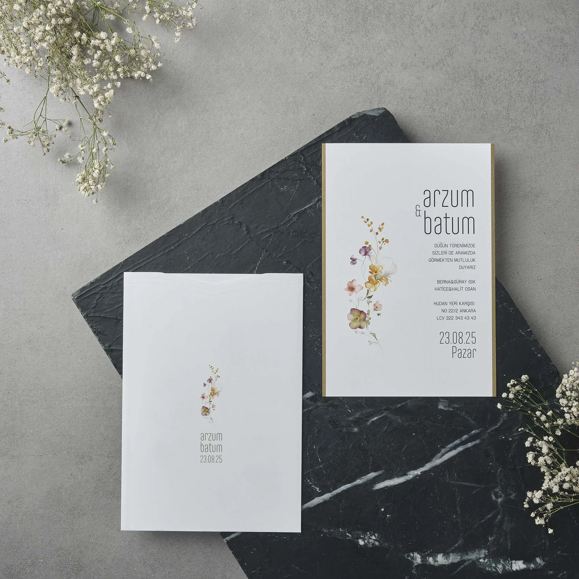 Sade Davetiyesi 22555 - Ucuz düğün davetiyesi ₺13.55