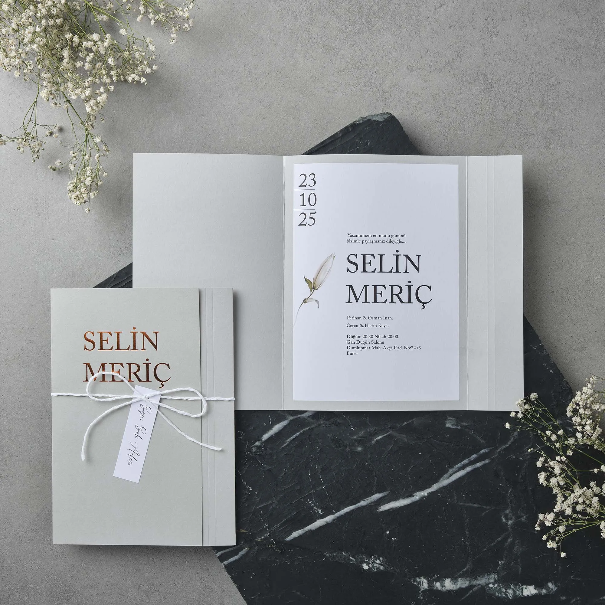 Sade Davetiyesi 22556 - Ucuz düğün davetiyesi ₺28.15