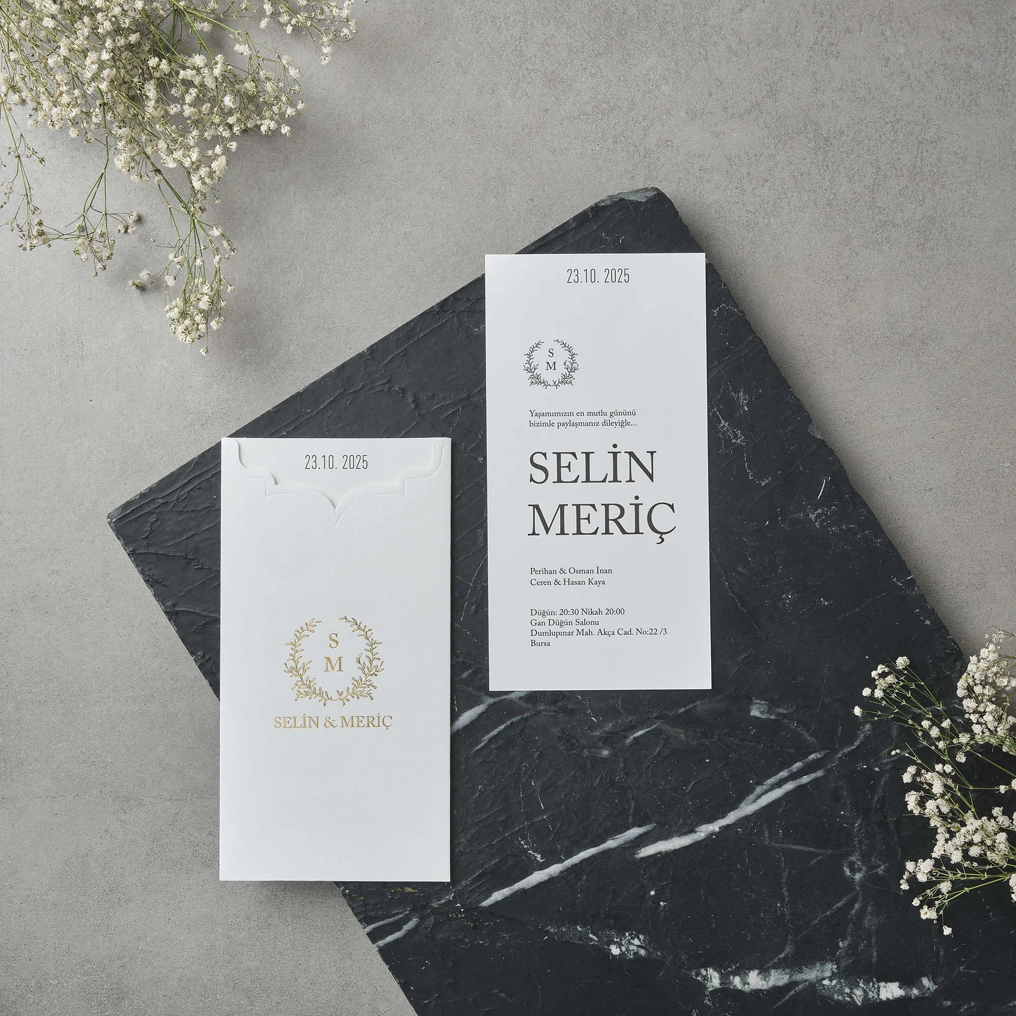 Sade Davetiyesi 22563 - Ucuz düğün davetiyesi ₺27.95