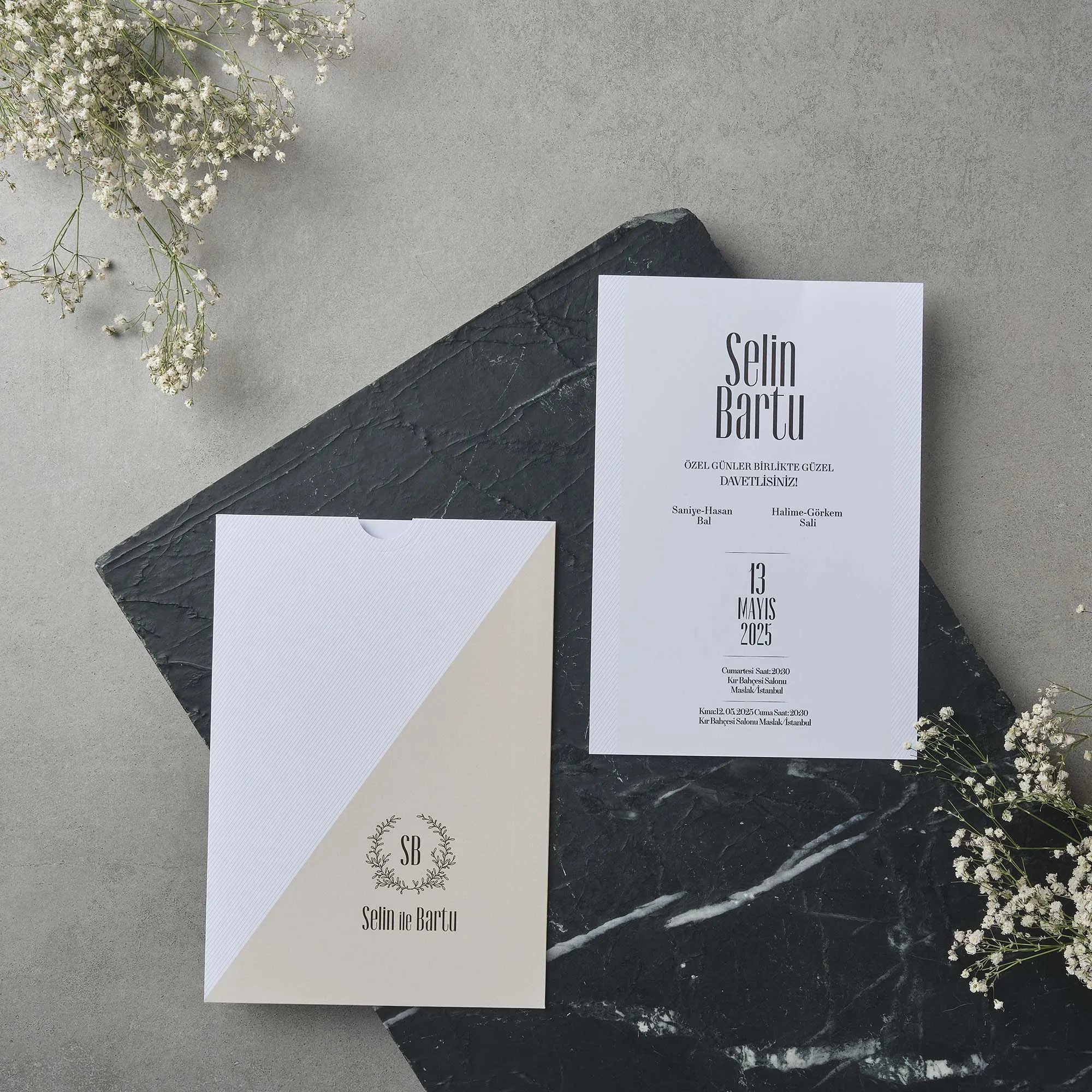 Sade Davetiyesi 22566 - Ucuz düğün davetiyesi ₺14.15