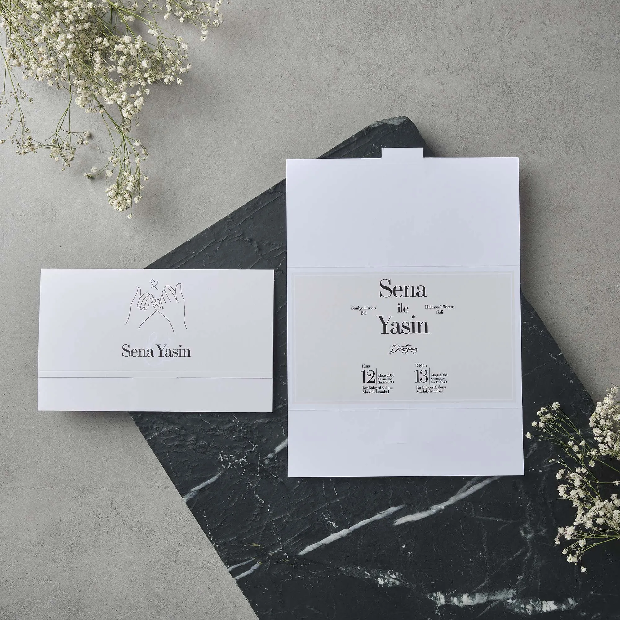 Sade Davetiyesi 22568 - Ucuz düğün davetiyesi ₺11.95