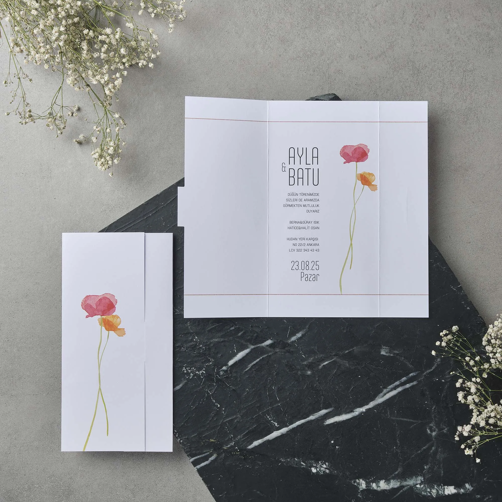 Sade Davetiyesi 22575 - Ucuz düğün davetiyesi ₺11.95