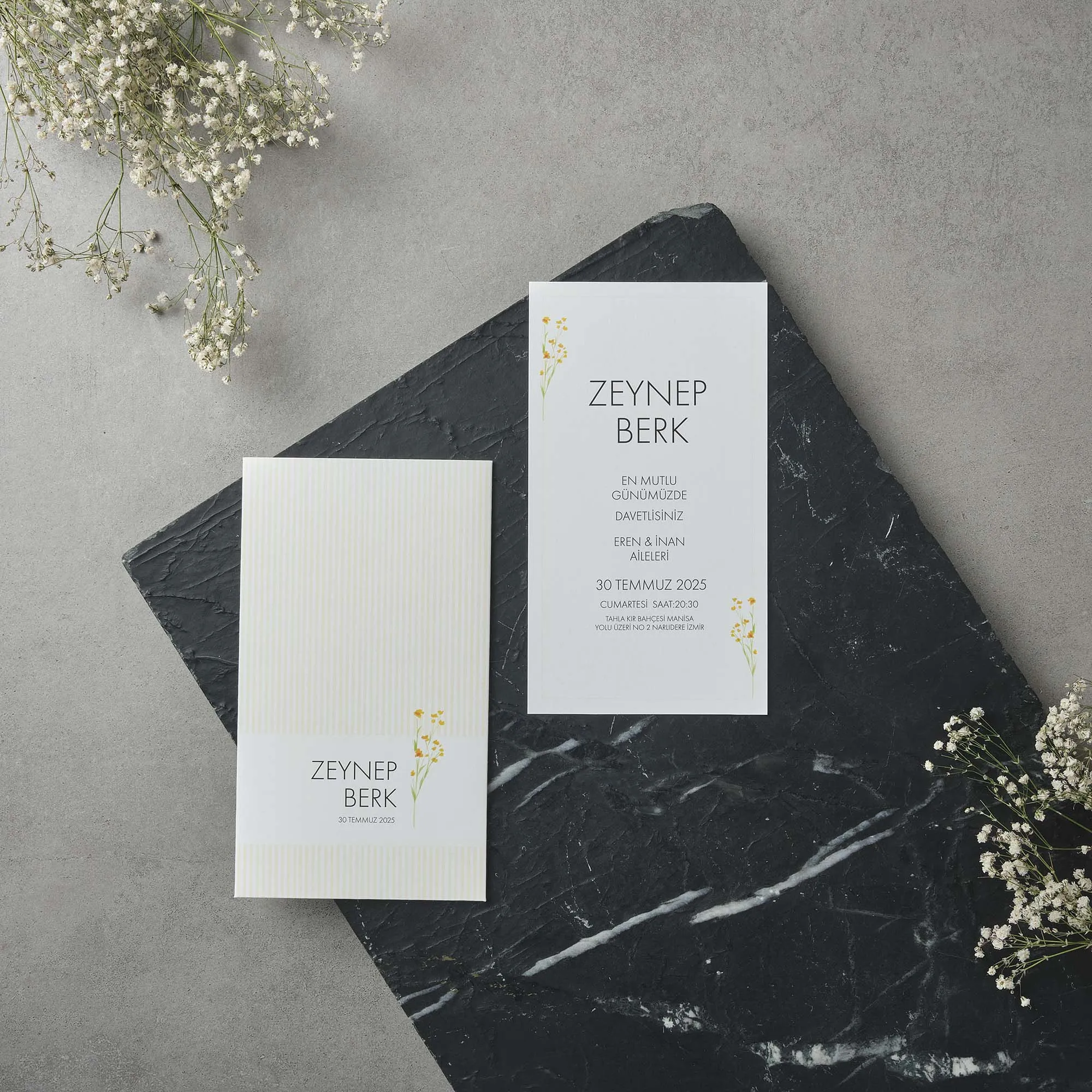 Sade Davetiyesi 22581 - Ucuz düğün davetiyesi ₺12.50