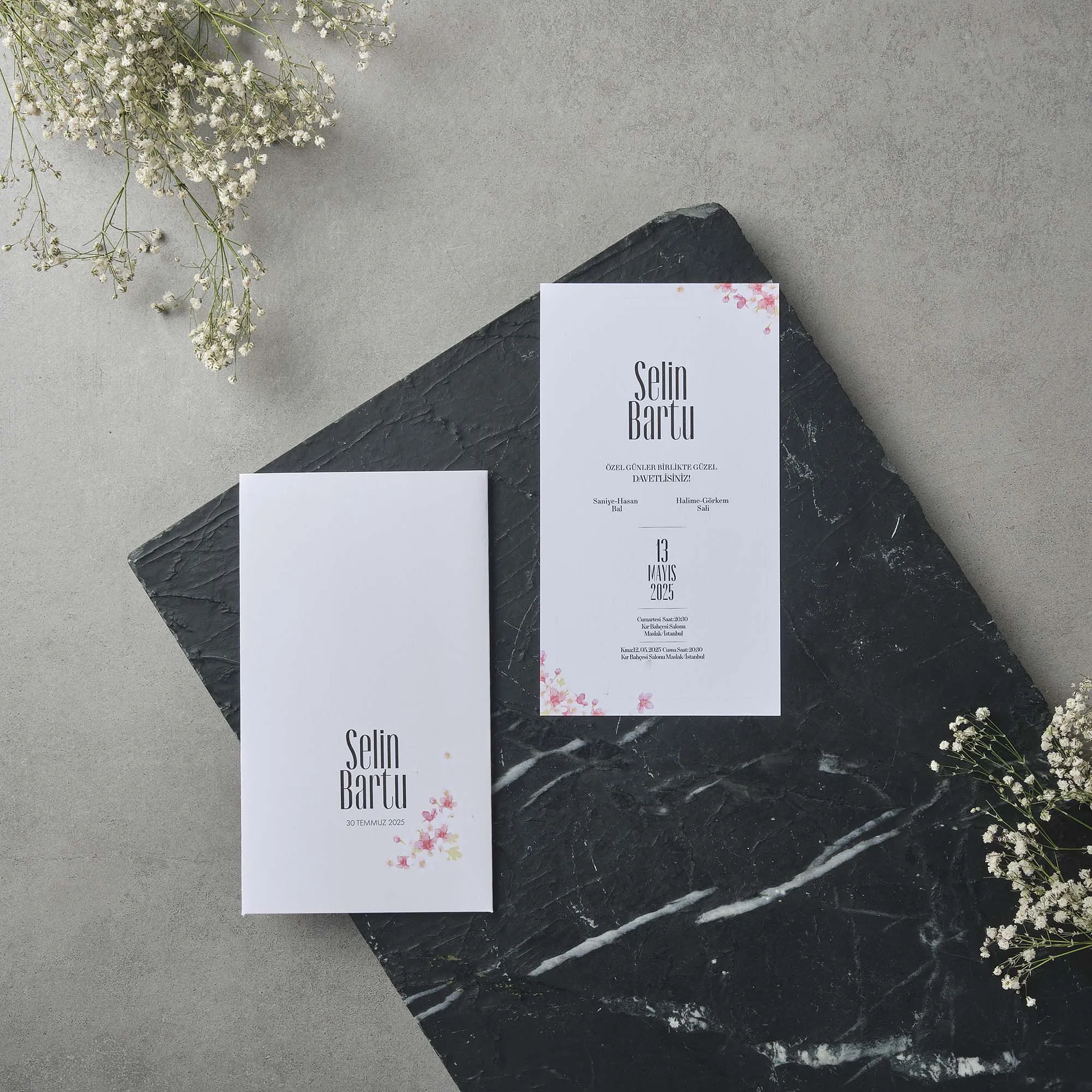 Sade Davetiyesi 22582 - Ucuz düğün davetiyesi ₺12.50