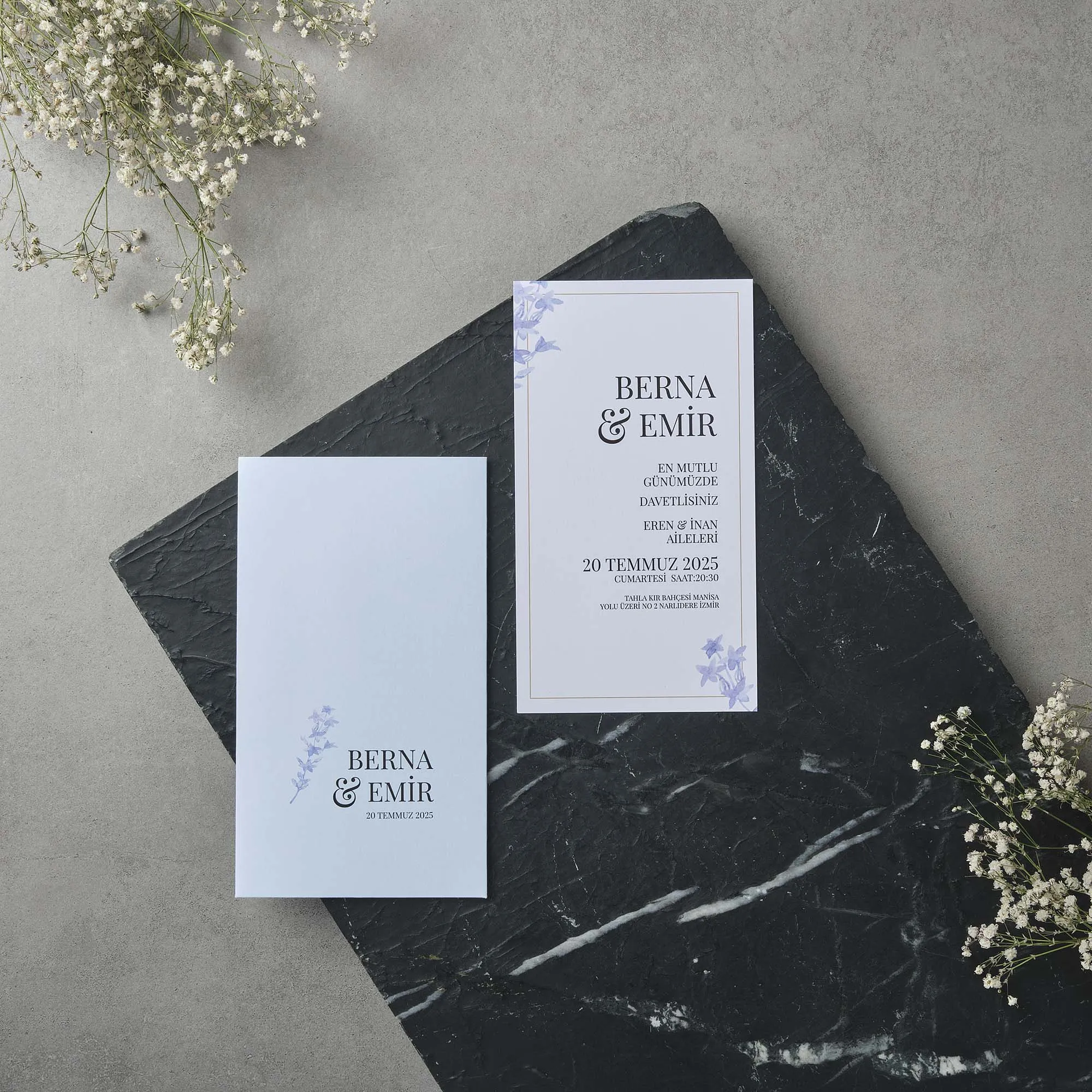 Sade Davetiyesi 22583 - Ucuz düğün davetiyesi ₺12.50