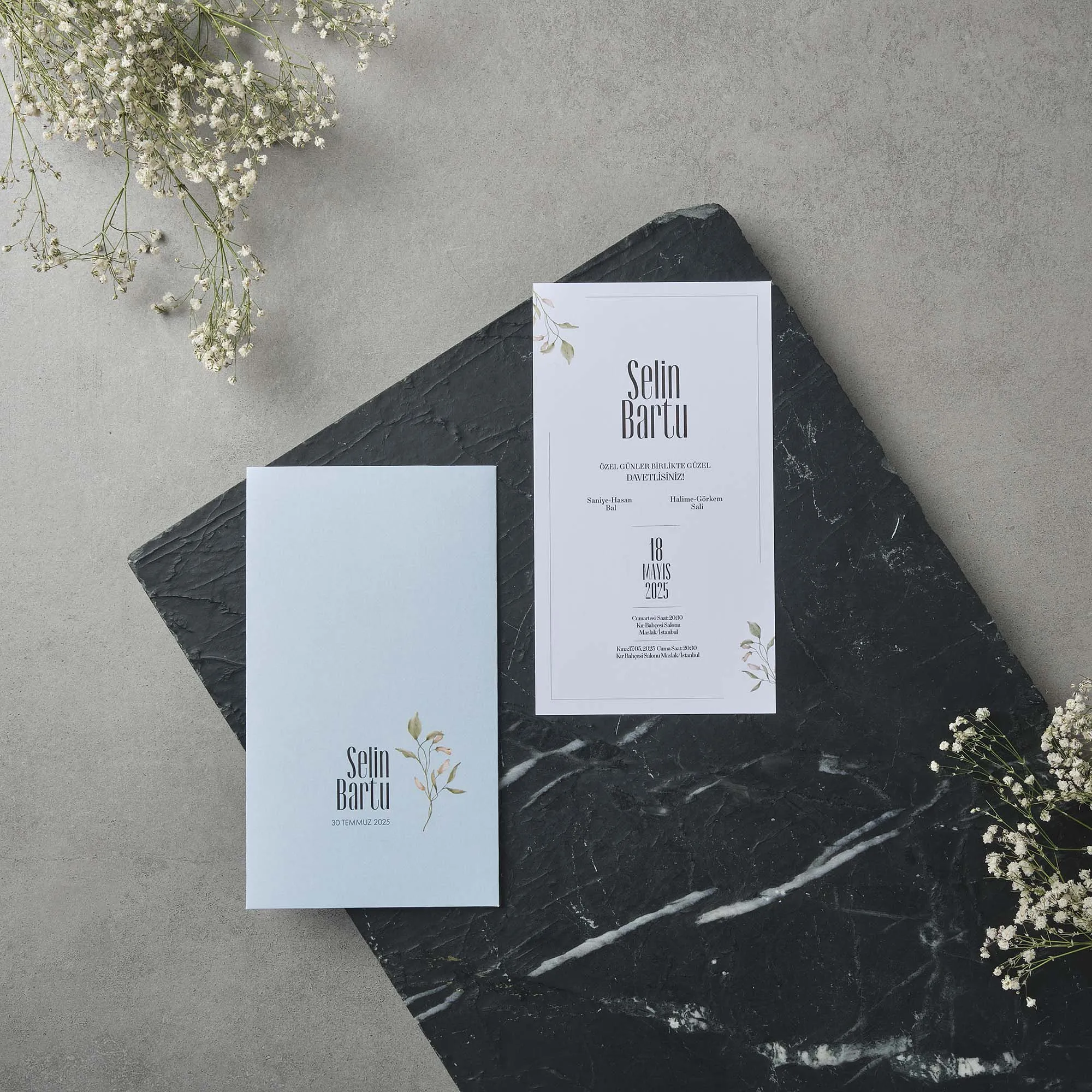 Sade Davetiyesi 22584 - Ucuz düğün davetiyesi ₺12.50