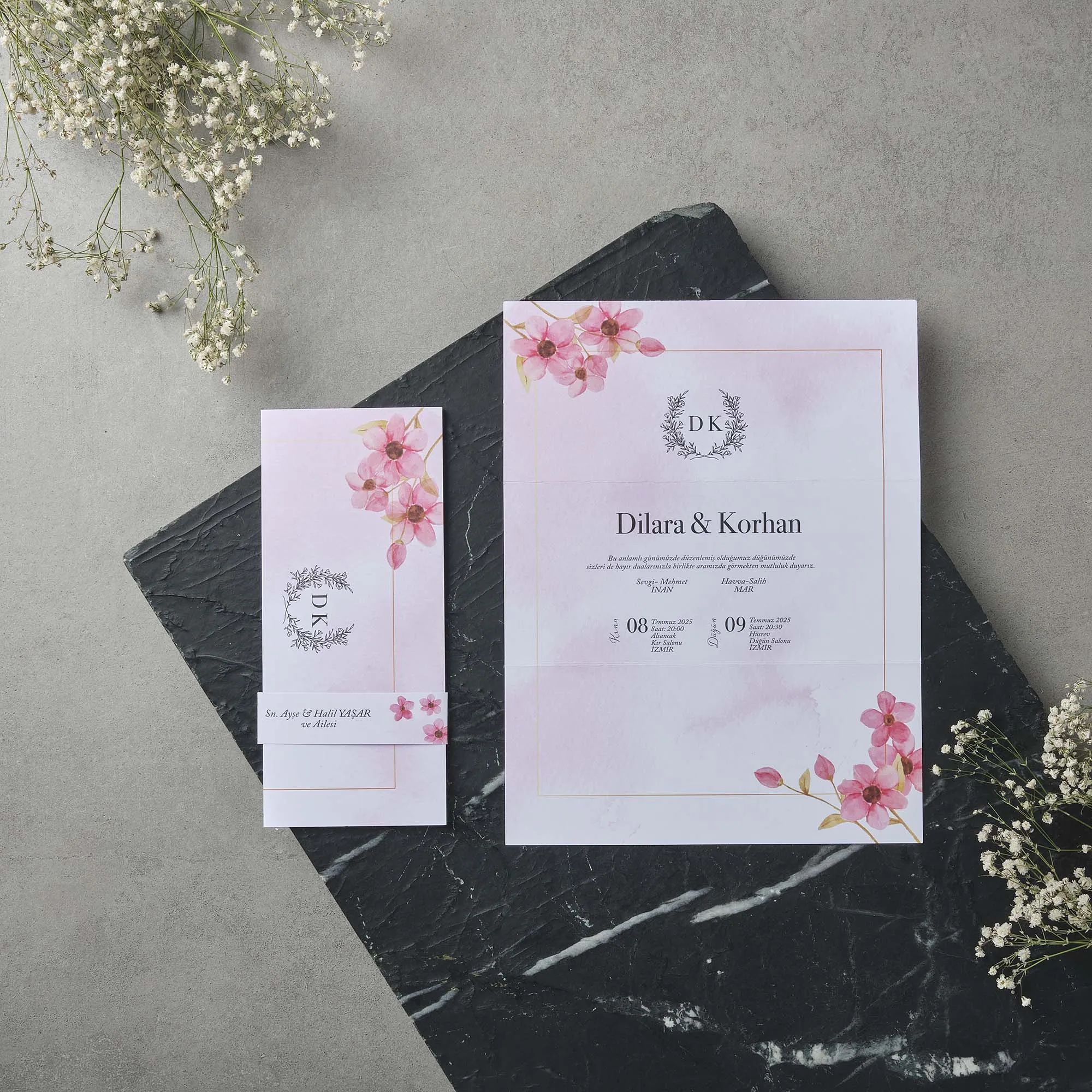 Sade Davetiyesi 22591 - Ucuz düğün davetiyesi ₺11.75