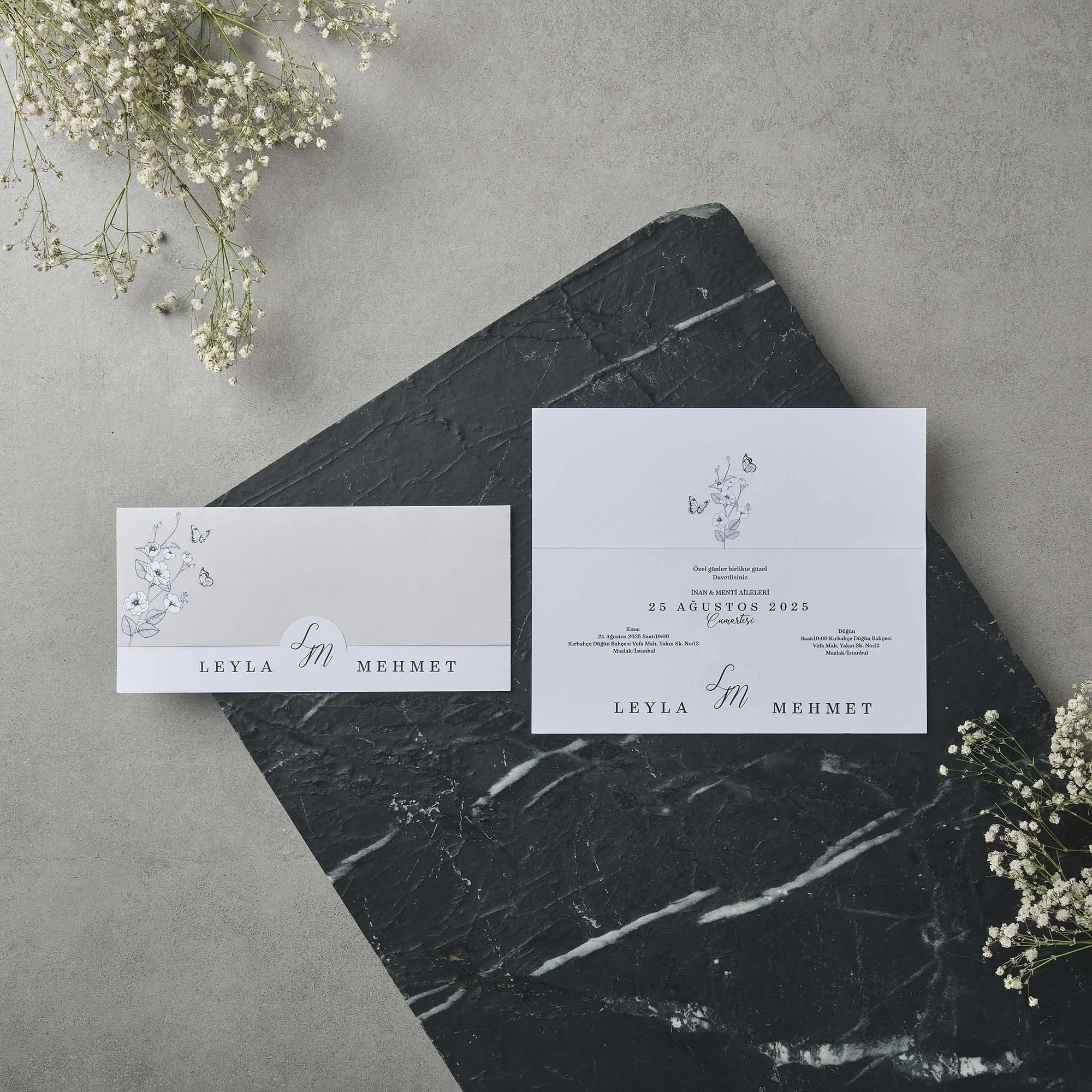 Sade Davetiyesi 22602 - Ucuz düğün davetiyesi ₺11.65