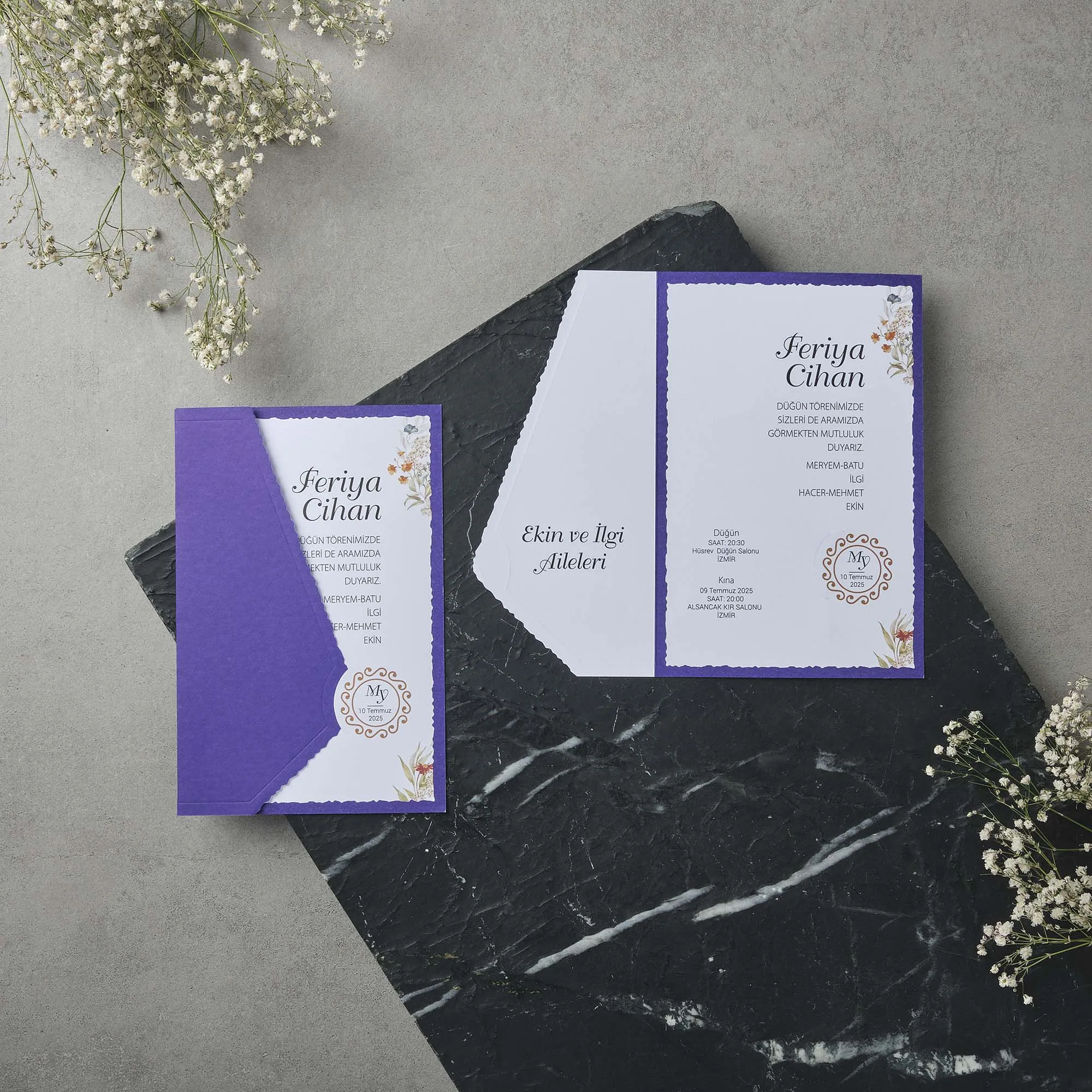 Sade Davetiyesi 22610 - Ucuz düğün davetiyesi ₺11.85