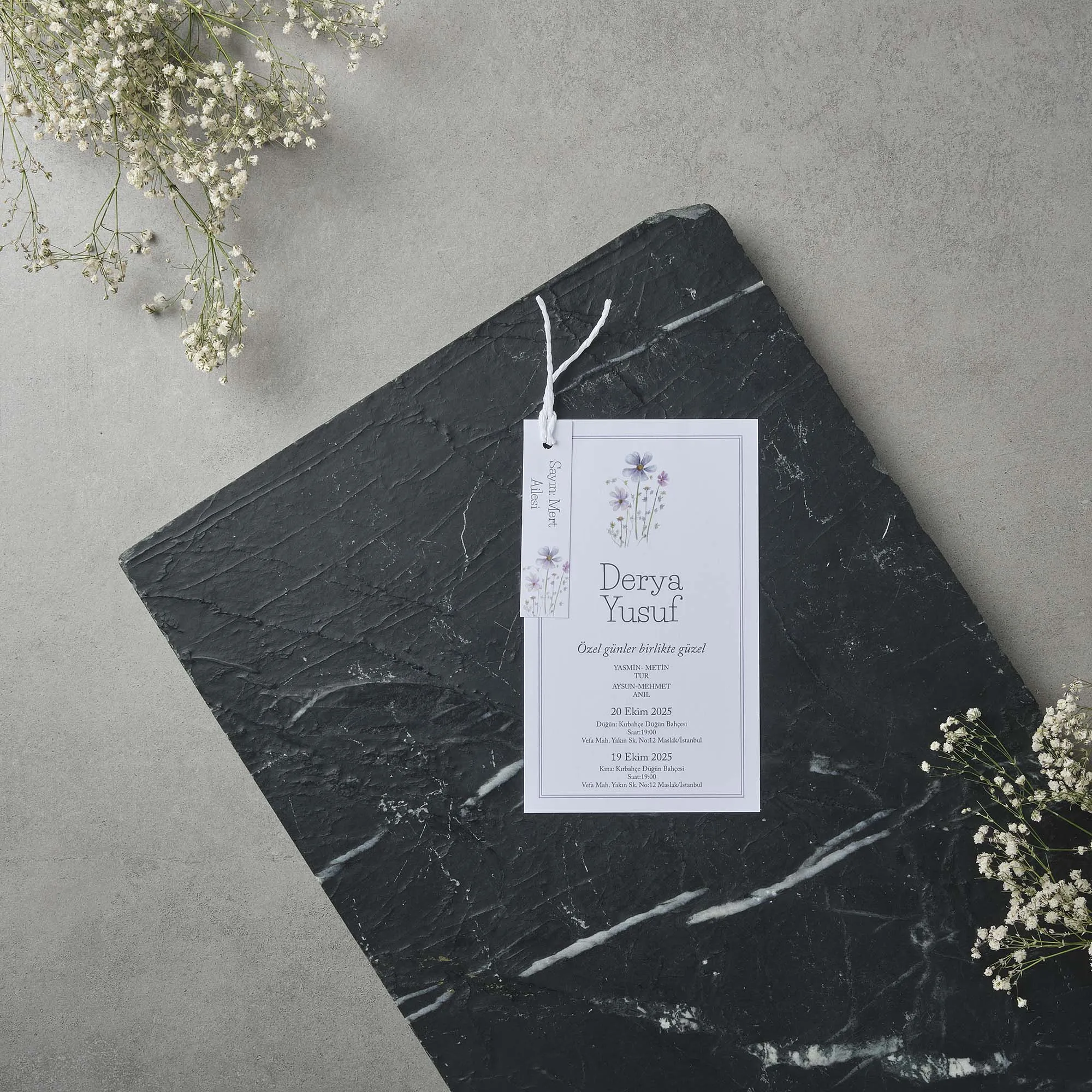 Sade Davetiyesi 22611 - Ucuz düğün davetiyesi ₺11.45