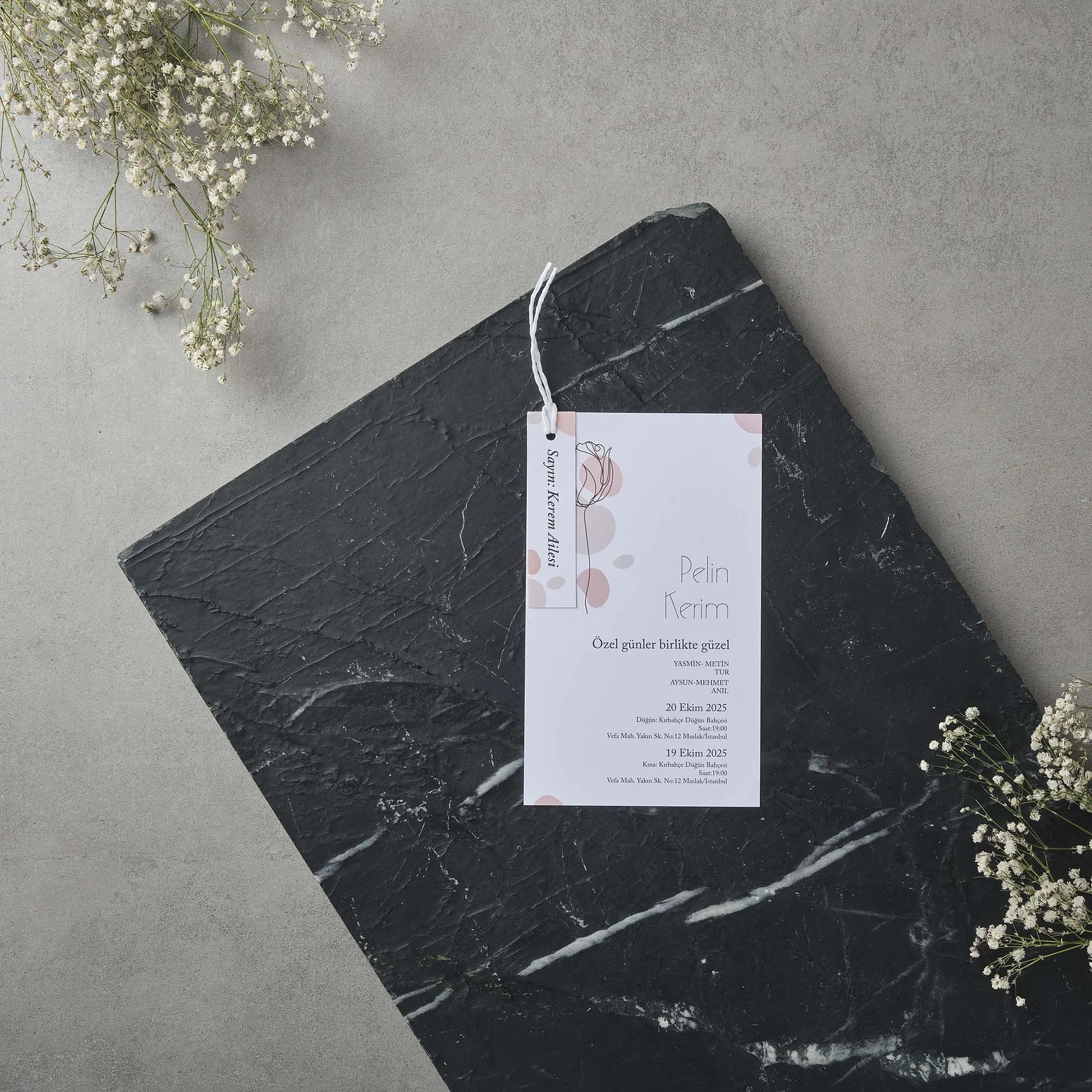 Sade Davetiyesi 22613 - Ucuz düğün davetiyesi ₺11.45