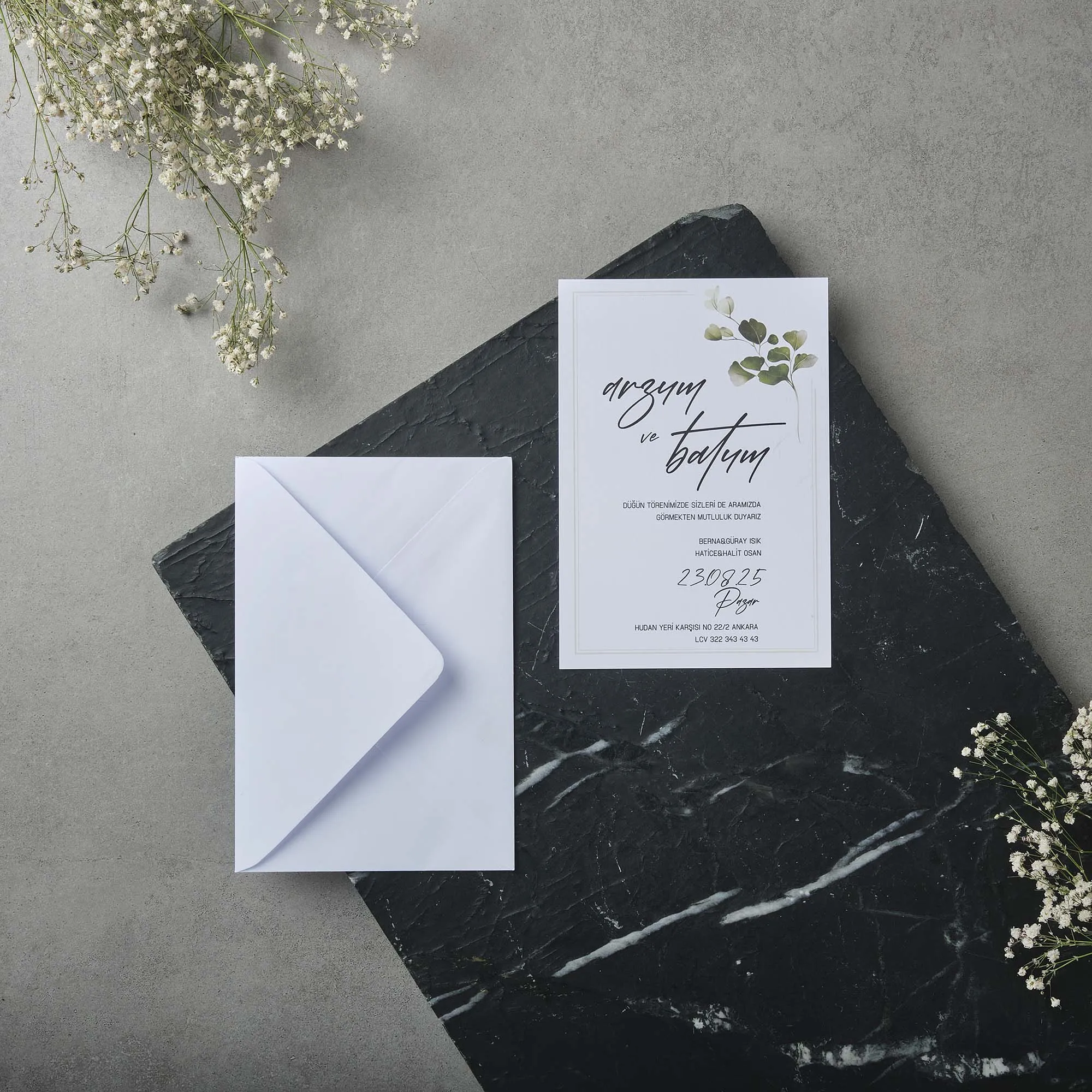 Sade Davetiyesi 22620 - Ucuz düğün davetiyesi ₺11.75