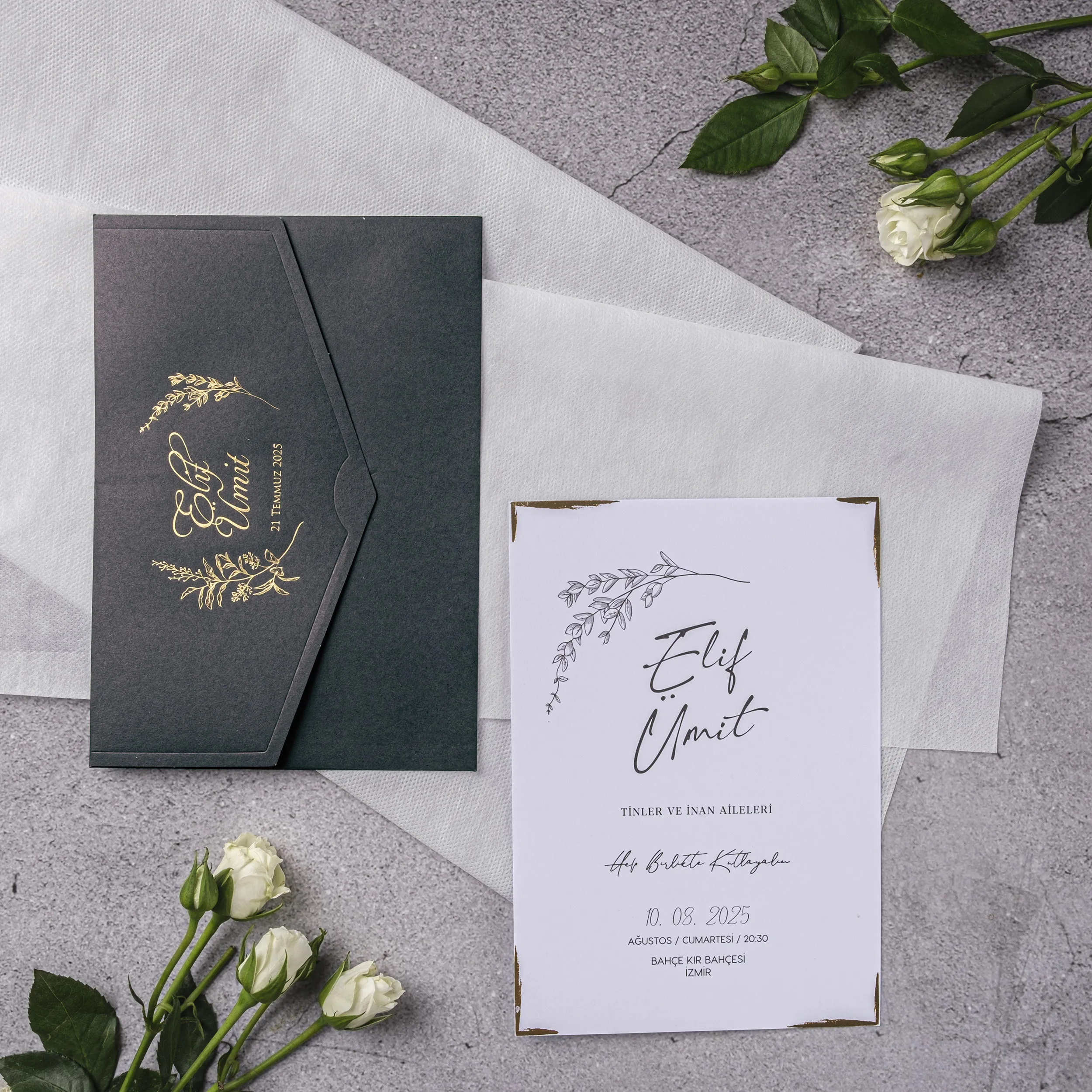 Stylish Davetiyesi 10321 - Ucuz düğün davetiyesi ₺28.80